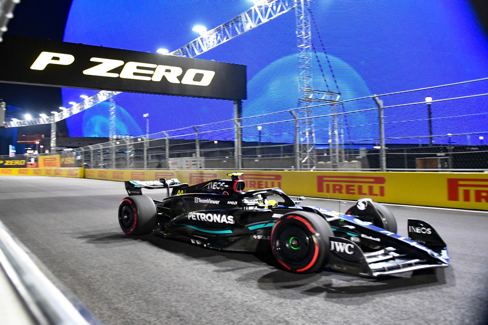 Lewis Hamilton (GBR) Mercedes AMG F1 Team; Formel 1 GP USA Las Vegas. Samstag 18.11.2023