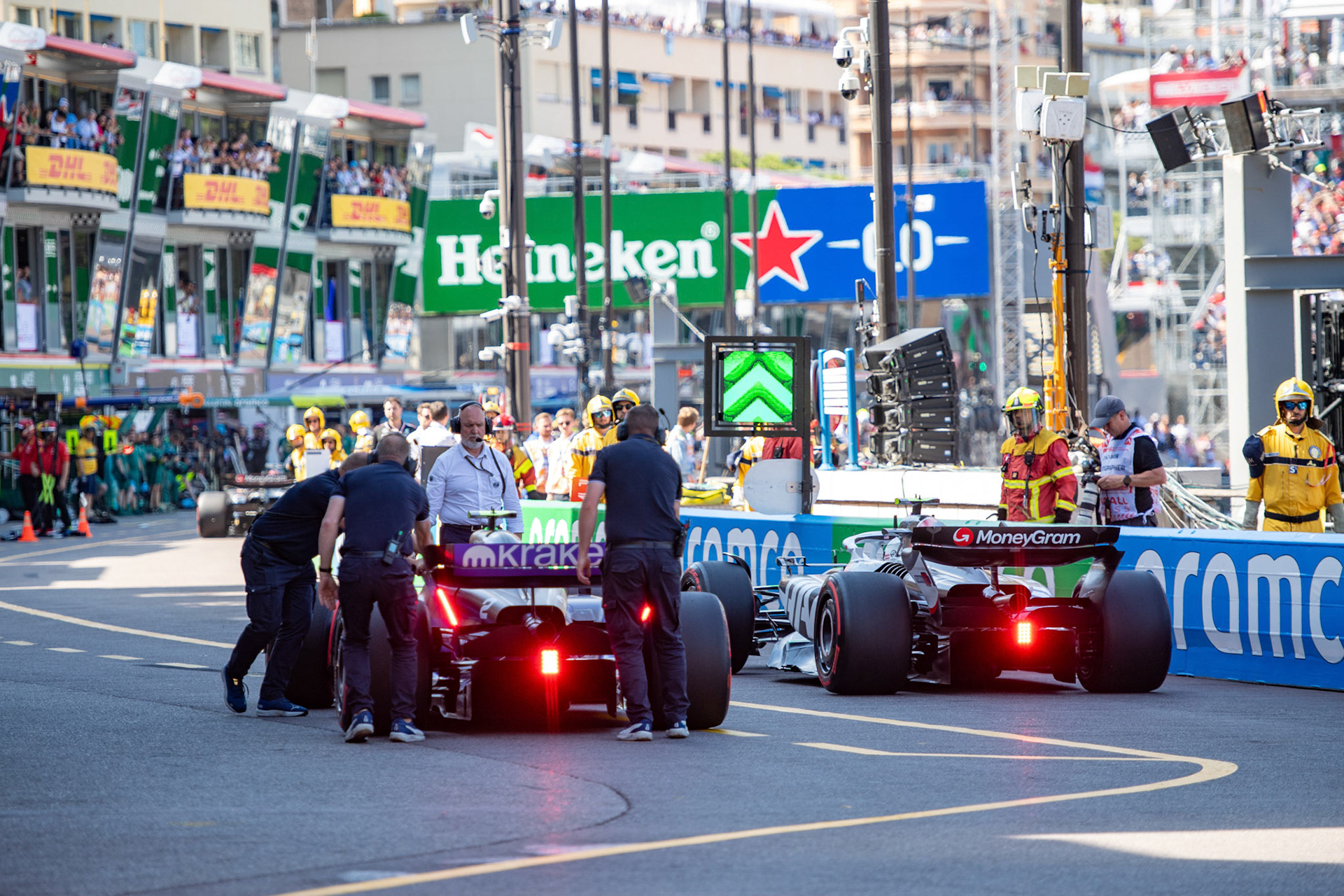 Logan Sargeant #2, Williams Racing und Nico Hülkenberg #27, MoneyGram Haas F1 Team; Formel1 GP Monaco Samstag, 25.05.2024