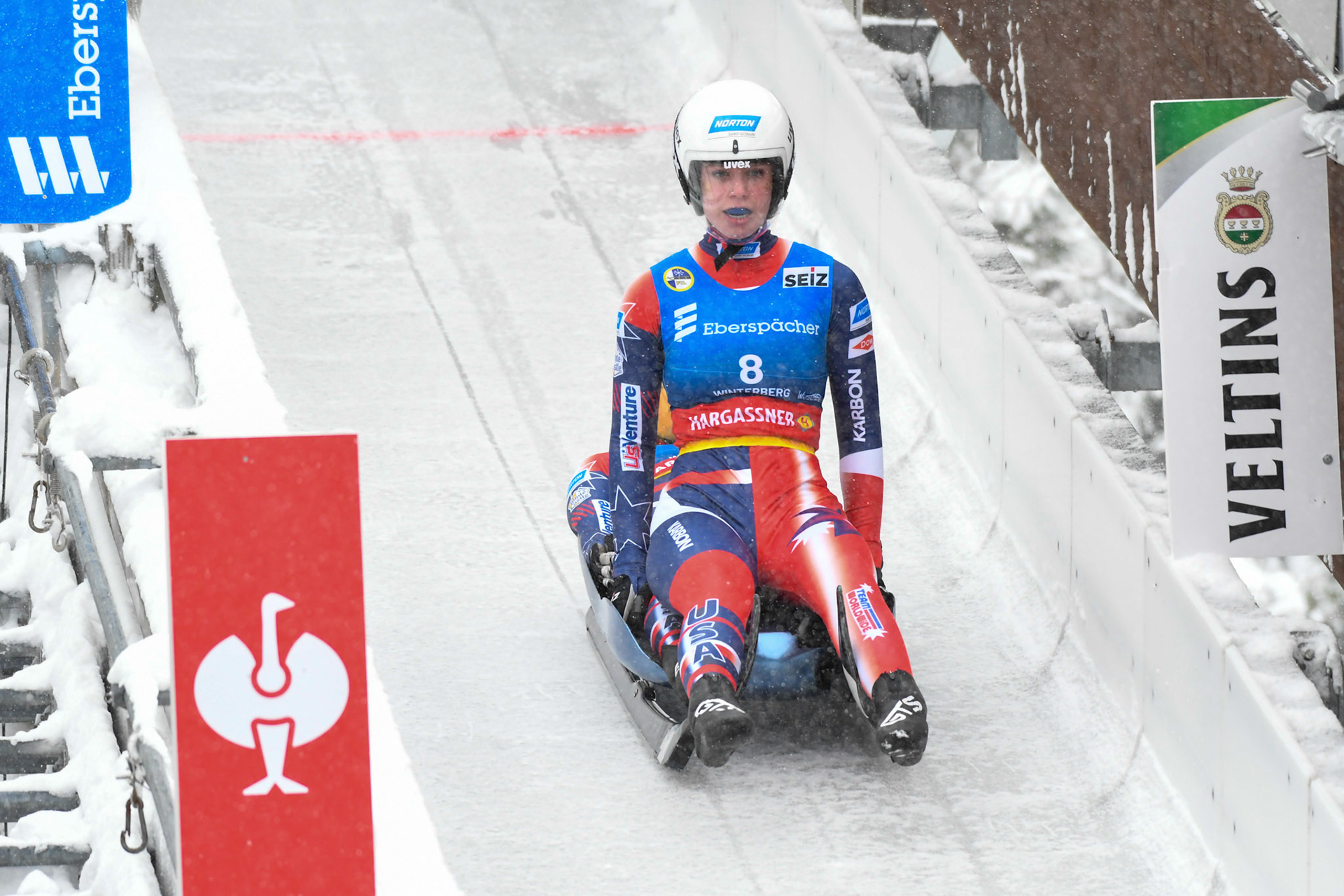 Chevonne Chelsea Forgan, Sophia Kirkby, USA; Eberspächer Luge World Cup; Veltins Eisarena Winterberg 25.02.2023