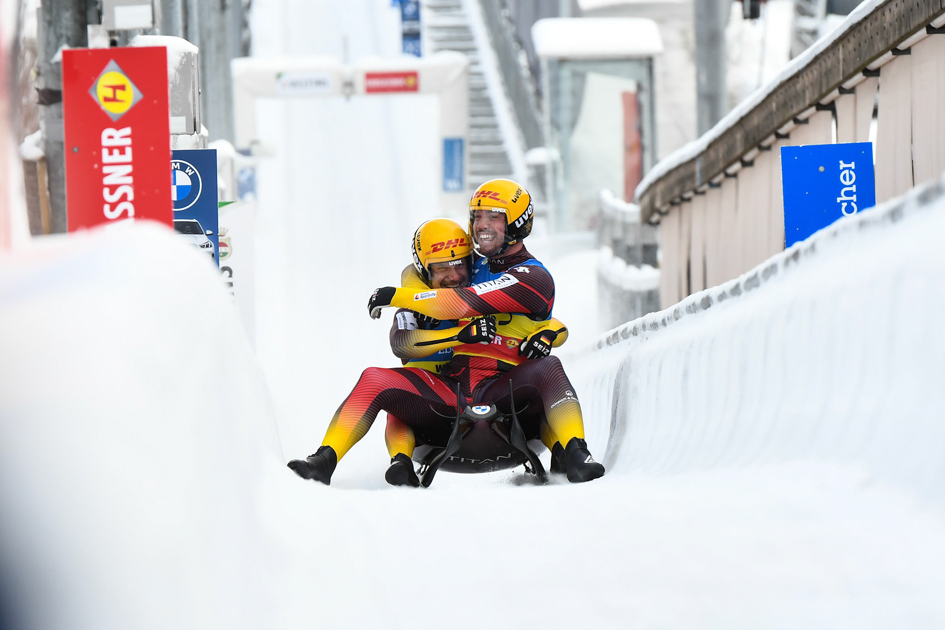 Tobias Wendl, Tobias Arlt, GER; Eberspächer Luge World Cup; Veltins Eisarena Winterberg 25.02.2023
