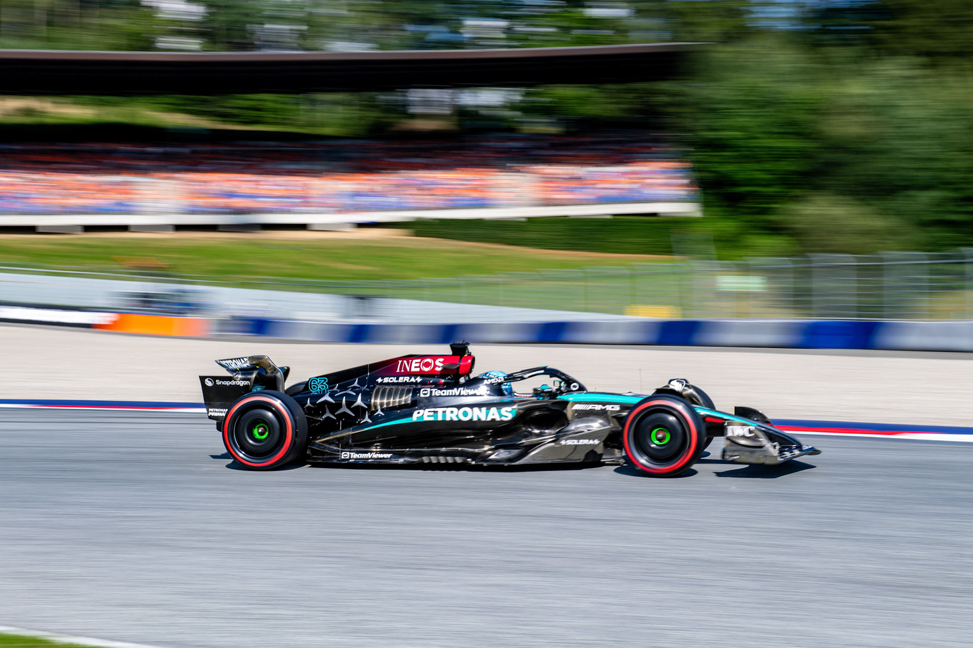 George Russell #63, Mercedes-AMG Petronas F1 Team;Formel 1 GP Austria / Österreich. Freitag, 28.06.2024