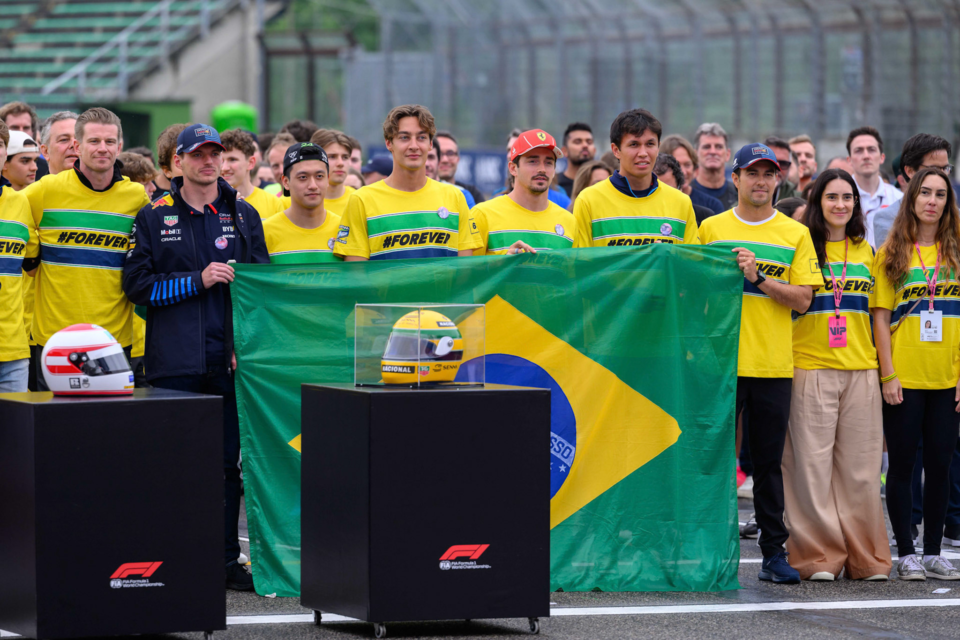 Nico Hülkenberg #27, MoneyGram Haas F1 Team, Max Verstappen #1, Oracle Red Bull Racing, Nico Hülkenberg #27, MoneyGram Haas F1 Team, George Russell #63, Mercedes-AMG Petronas F1 Team, Charles Leclerc #16, Scuderia Ferrari, Alexander Albon #23, Williams Racing, Sergio Perez #11, Oracle Red Bull Racing #forever; F1 GP Imola / Italien Donnerstag, 16.05.2024