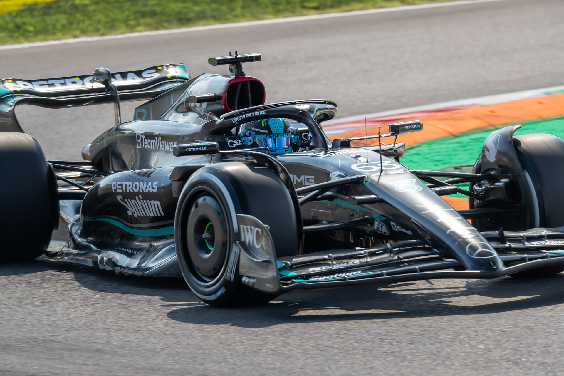 George Russell (GBR) Mercedes AMG F1 Team; Formel 1 GP Italien / Monza. Samstag, 02.09.2023