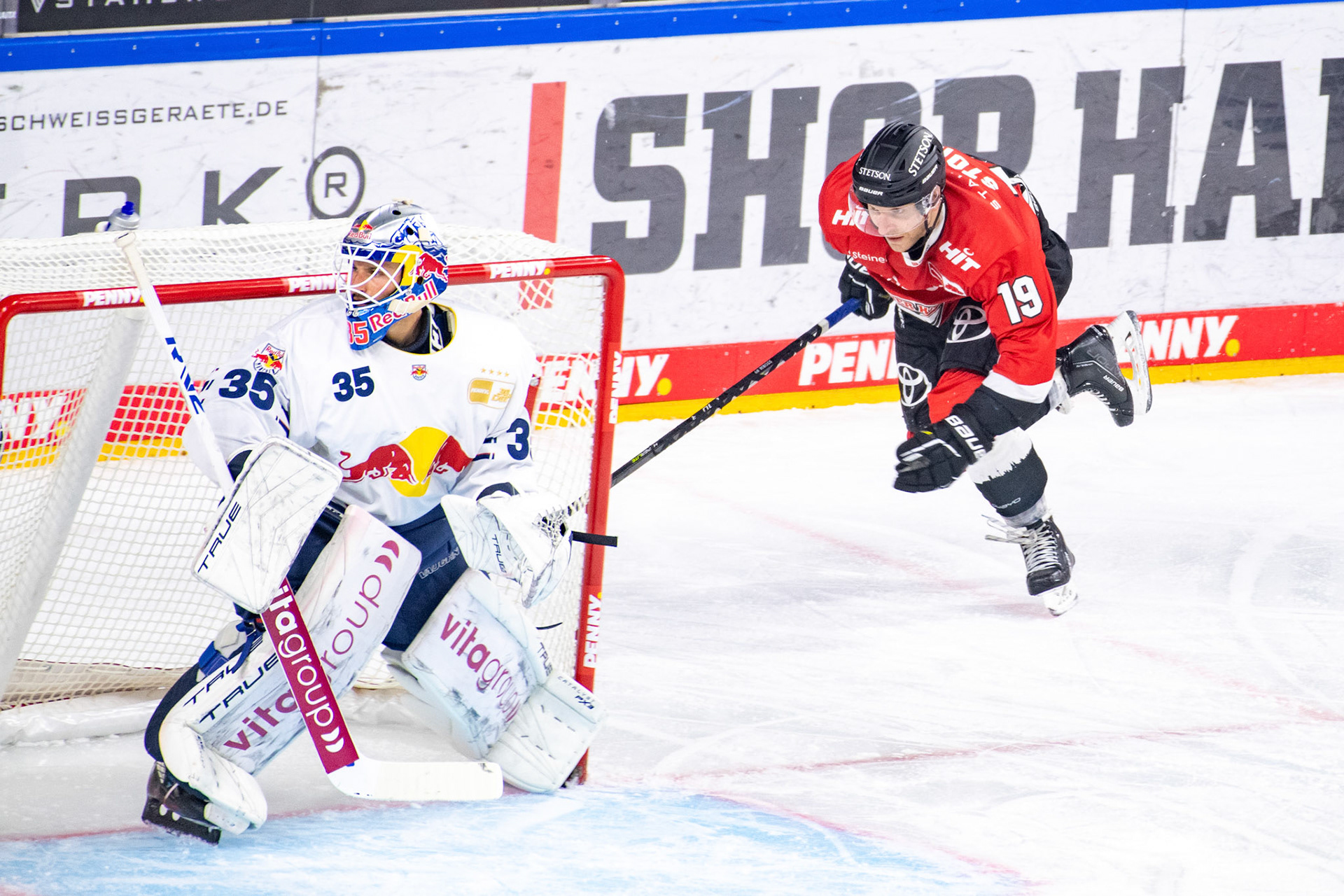 Frederik Storm, Mathias Niederberger; DEL Kölner Haie - EHC Red Bull München, 27.10.2023