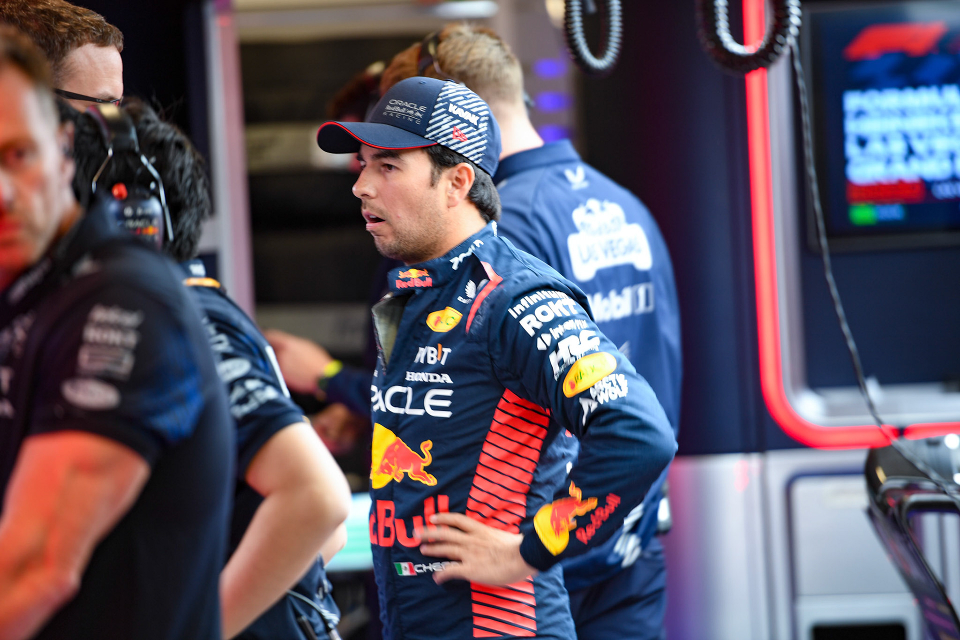 Sergio Perez (MEX) Red Bull Racing; Formel 1 GP USA Las Vegas. Samstag 18.11.2023