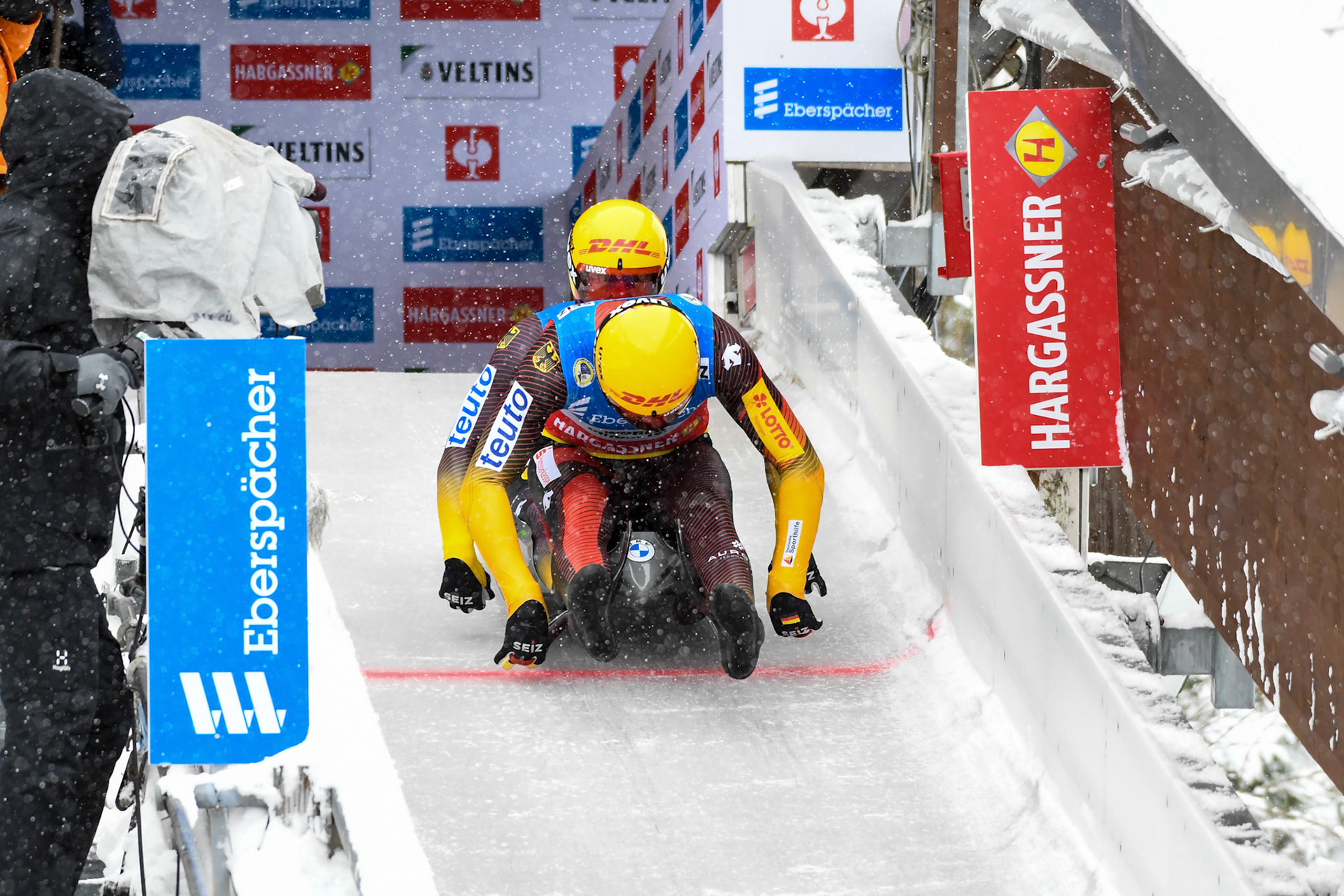 Yannik Mueller, Armin Frauscher, AUT; Eberspächer Luge World Cup; Veltins Eisarena Winterberg 25.02.2023