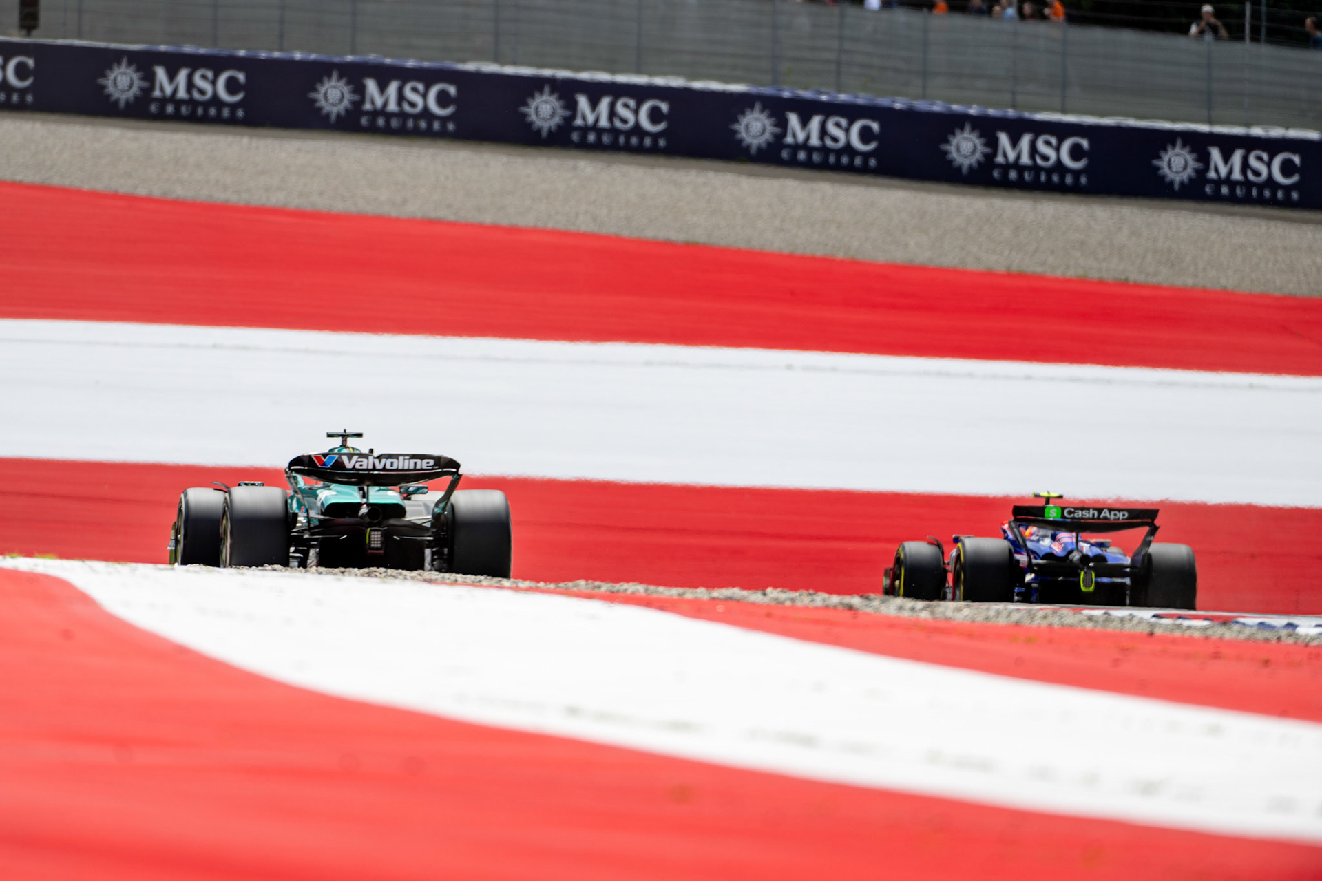 Lance Stroll #18, Aston Martin Aramco F1 Team und Yuki Tsunoda #22, Visa Cash App RB Formula One Team;Formel 1 GP Austria / Österreich. Freitag, 28.06.2024