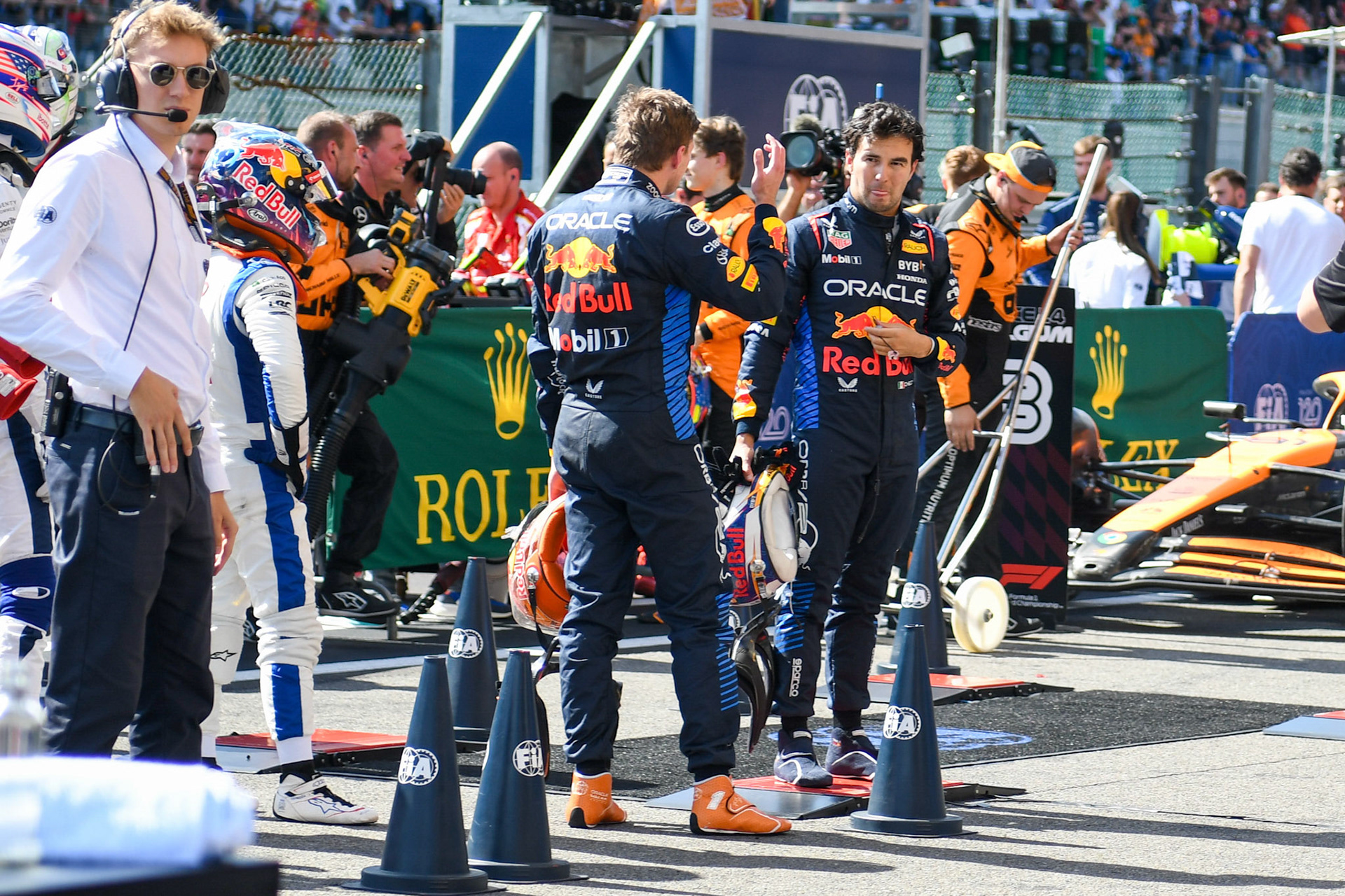 Max Verstappen #1, Oracle Red Bull Racing und Sergio Perez #11, Oracle Red Bull Racing;Formel 1 GP Spa / Belgien. Sonntag, 28.07.2024
