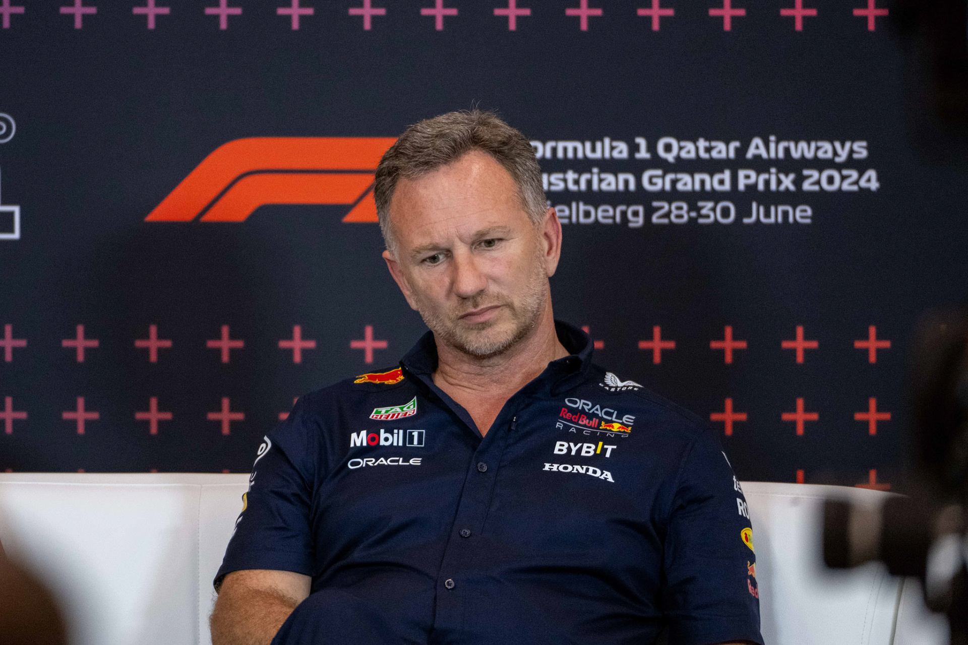 Christian Horner, Teamchef Oracle Red Bull Racing in der Pressekonferenz;Formel 1 GP Austria / Österreich. Freitag, 28.06.2024