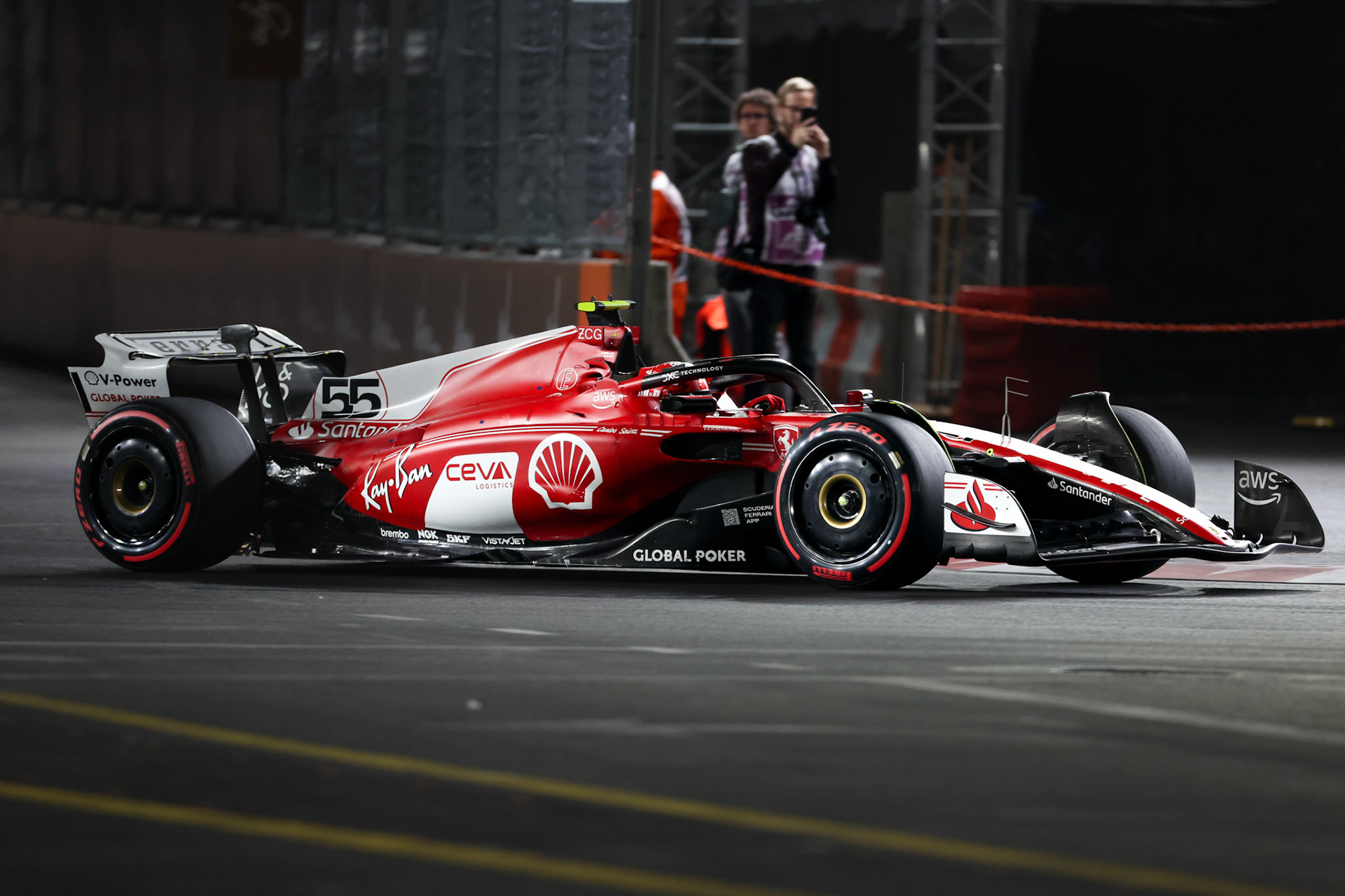 Carlos Sainz (ESP) Scuderia Ferrari; Formel 1 GP USA Las Vegas. Samstag 18.11.2023