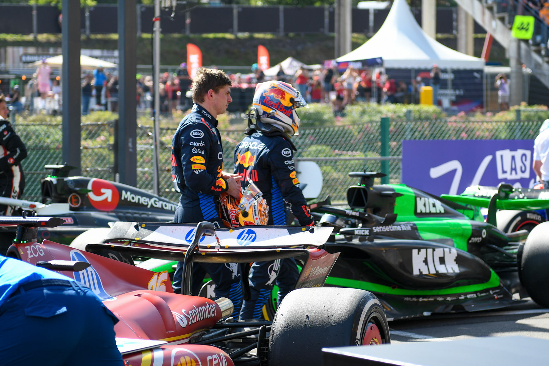 Max Verstappen #1, Oracle Red Bull Racing und Sergio Perez #11, Oracle Red Bull Racing;Formel 1 GP Spa / Belgien. Sonntag, 28.07.2024
