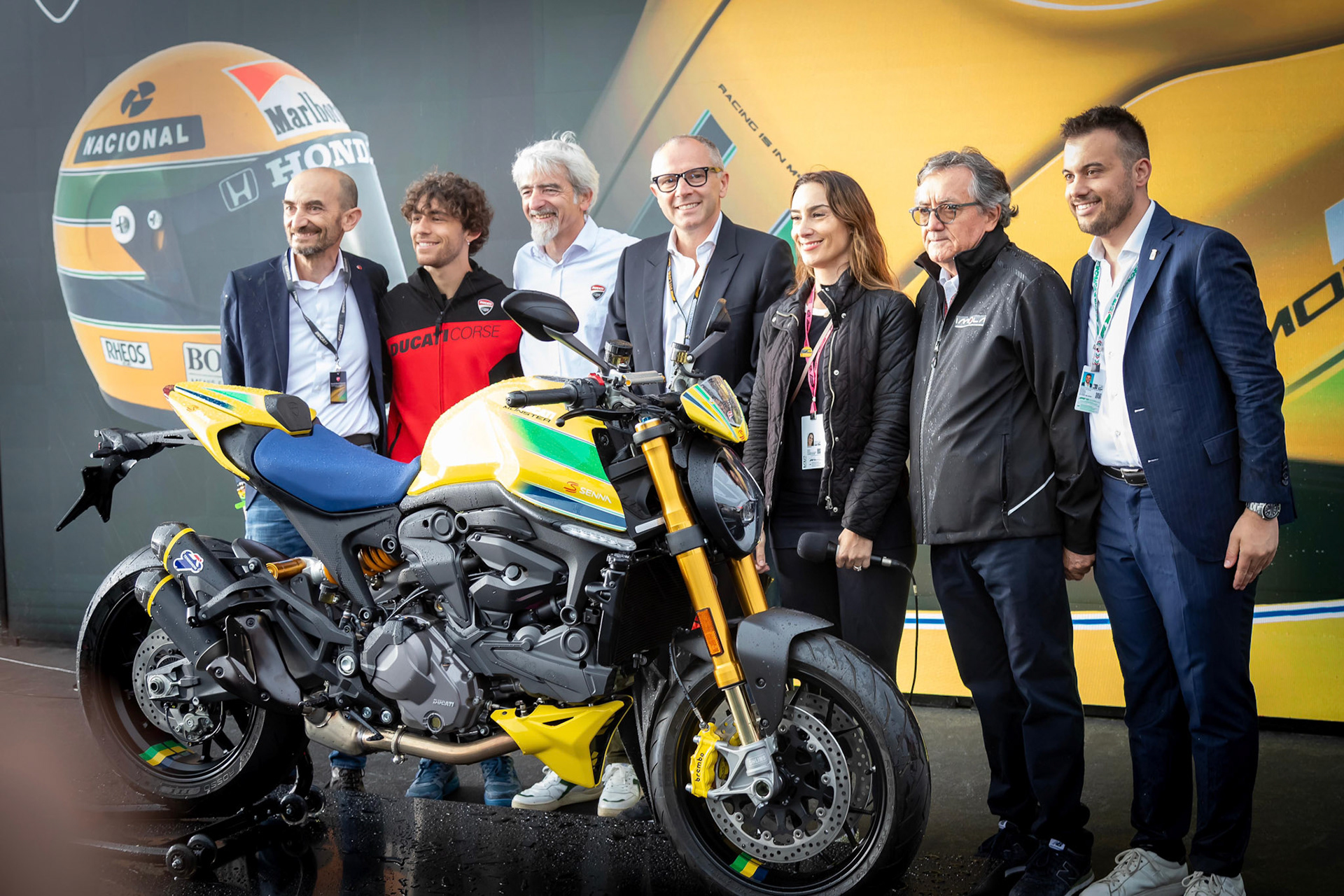 Francesco „Pecco“ Bagnaia, Gigi Dall´Igna, Claudio Domenicali, Stefano Domenicali; F1 GP Imola / Italien Donnerstag, 16.05.2024