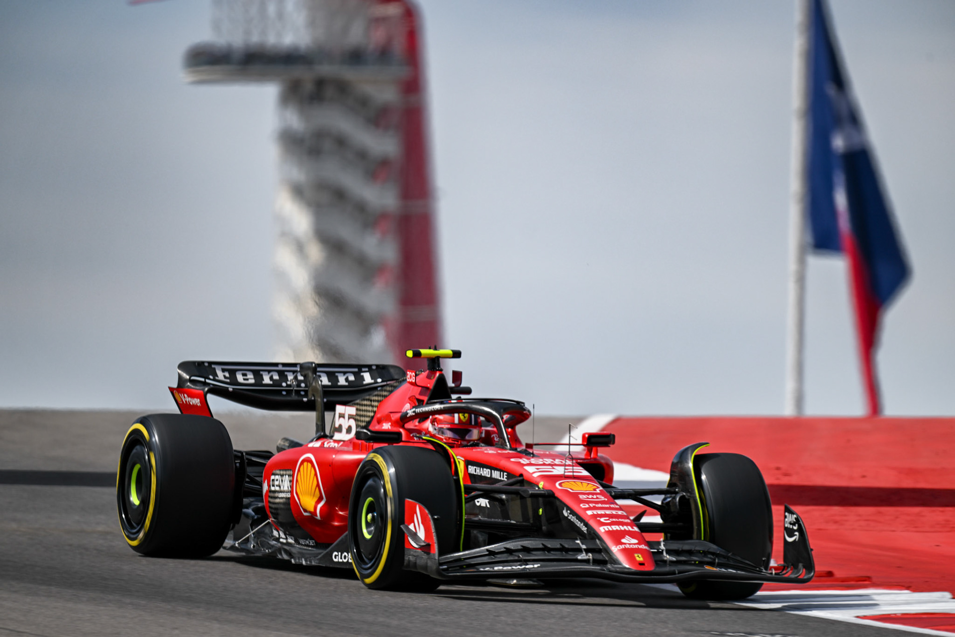 Carlos Sainz (ESP) Scuderia Ferrari; Formel 1 GP USA Austin Texas. Samstag 21.10.2023
