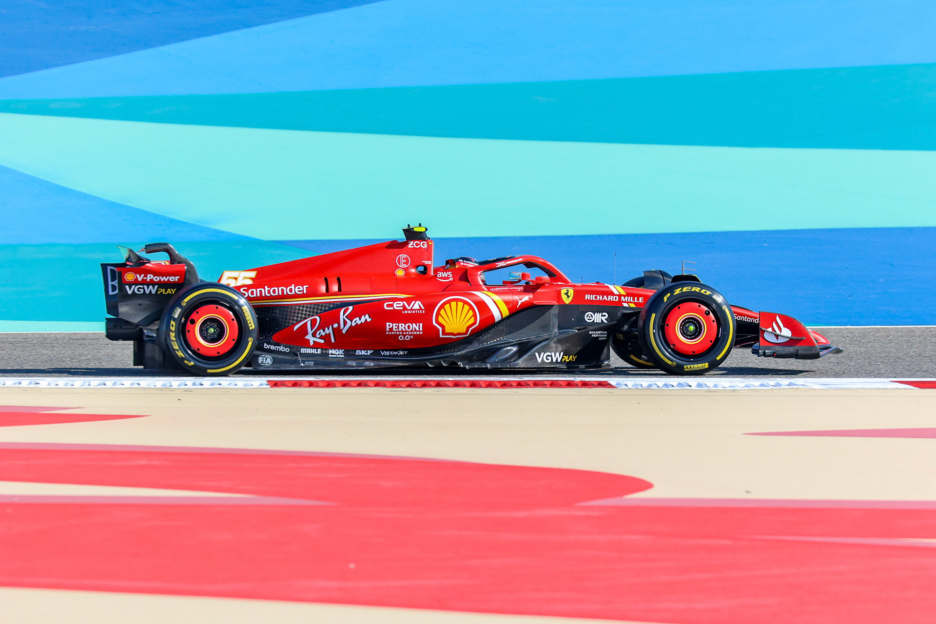 Carlos Sainz #55, Scuderia Ferrari; Formel 1 GP Bahrain. Donnerstag 29.02.2024