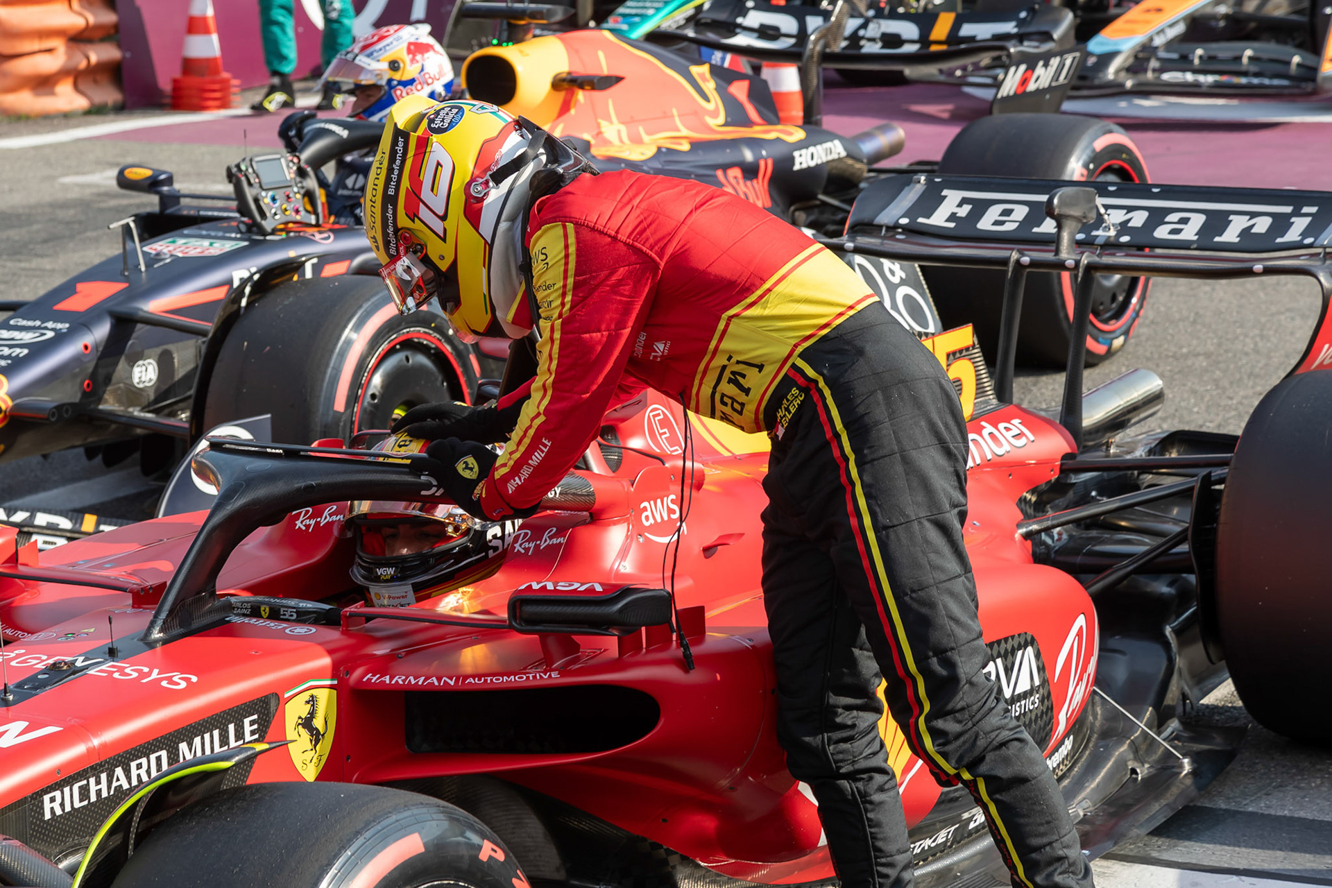 Carlos Sainz (ESP) Scuderia Ferrari; Formel 1 GP Italien / Monza. Samstag, 02.09.2023