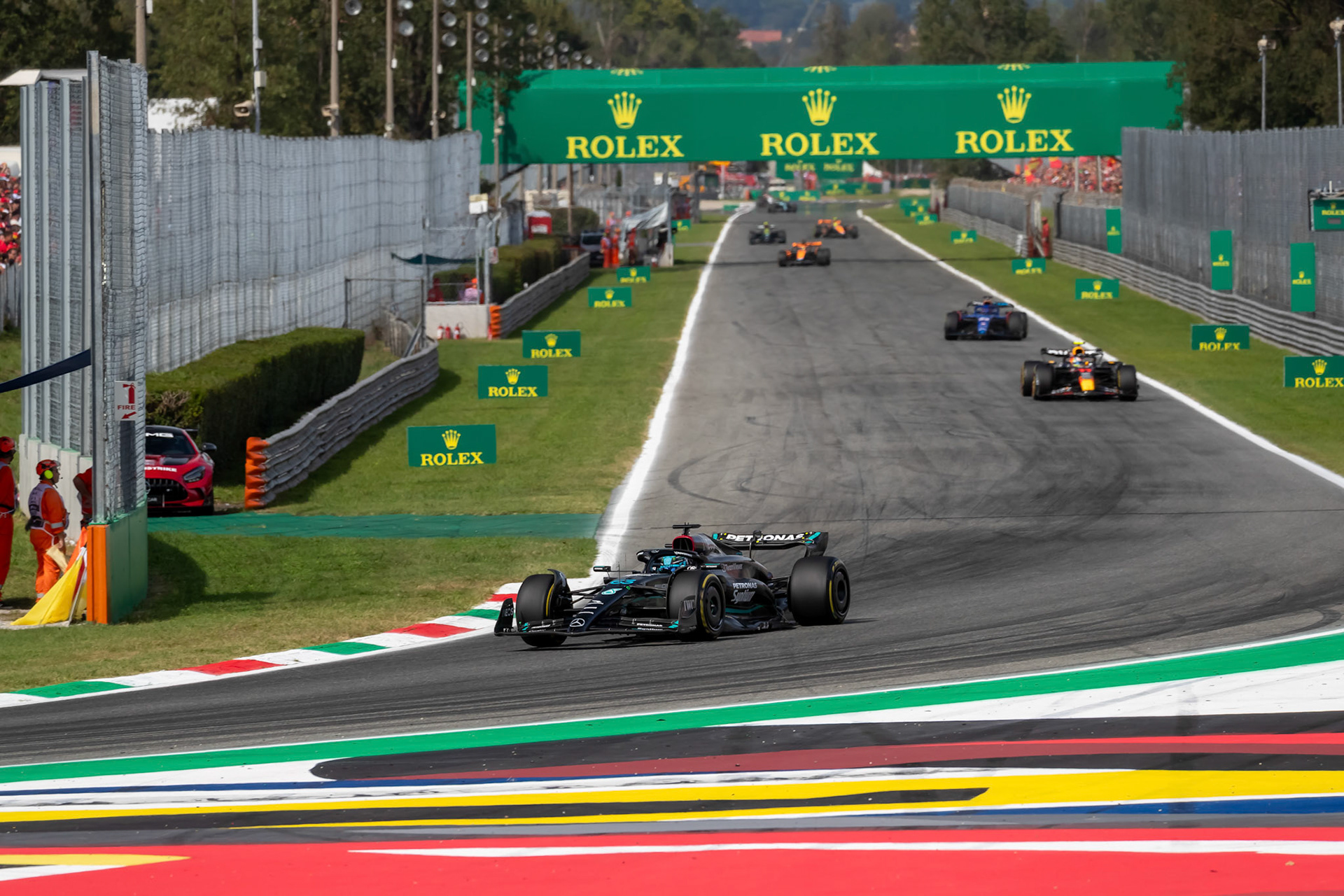 George Russell (GBR) Mercedes AMG F1 Team; Formel 1 GP Italien / Monza. Sonntag, 03.09.2023