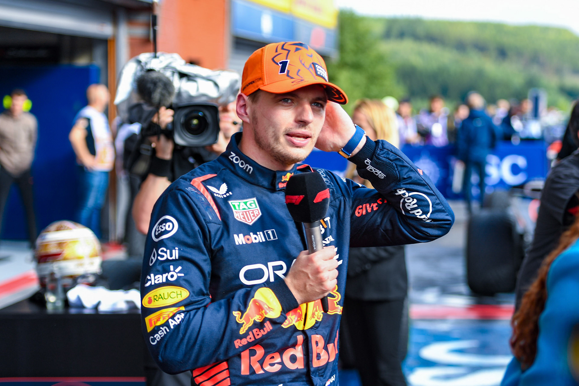 Max Verstappen (NED) Red Bull Racing im Interview;Formel 1 GP Spa Francorchamps/ Belgien. Samstag, 29.07.2023