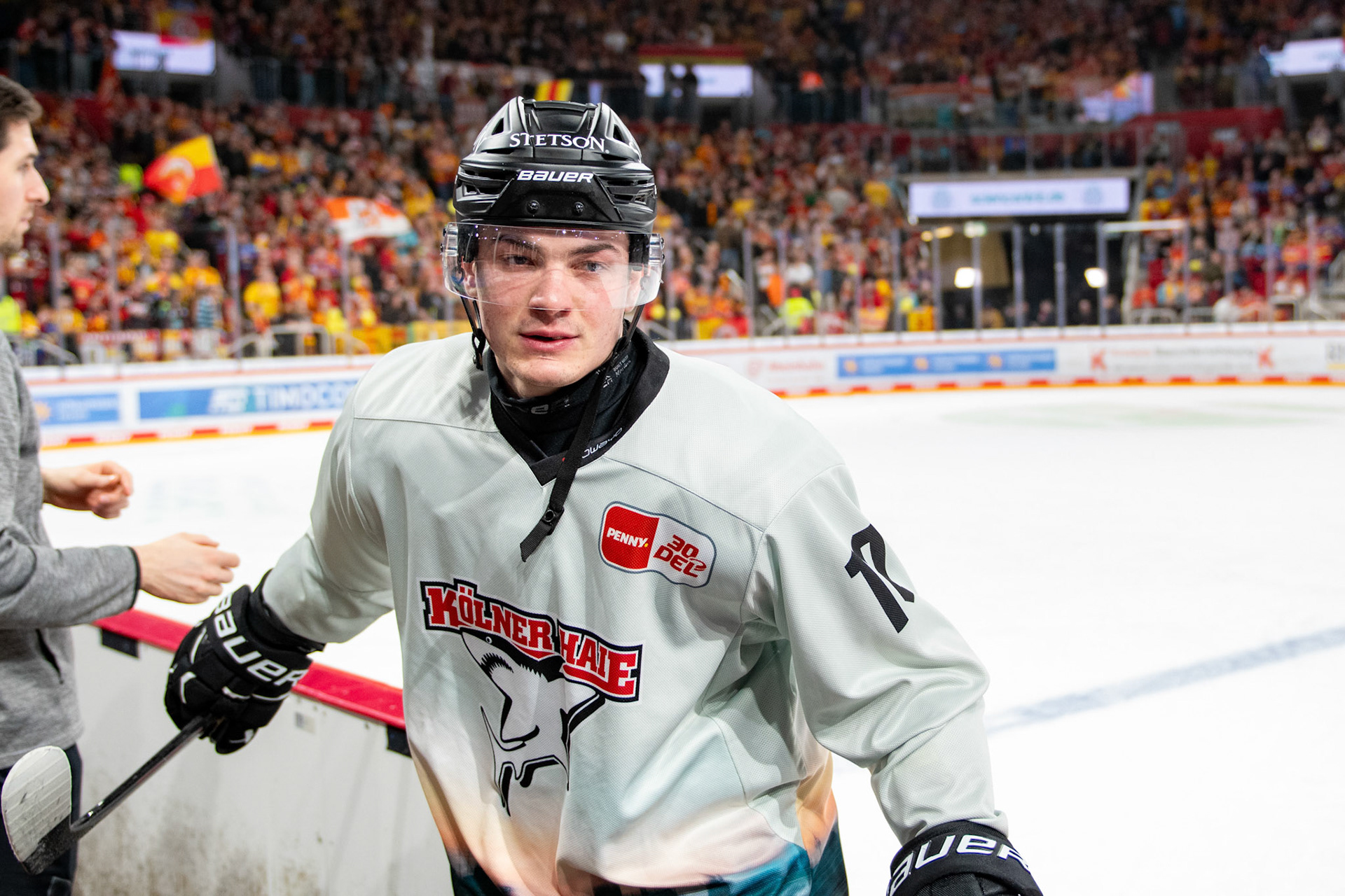 Justin Schütz; DEL Düsseldorfer EG - Kölner Haie, 25.02.2024