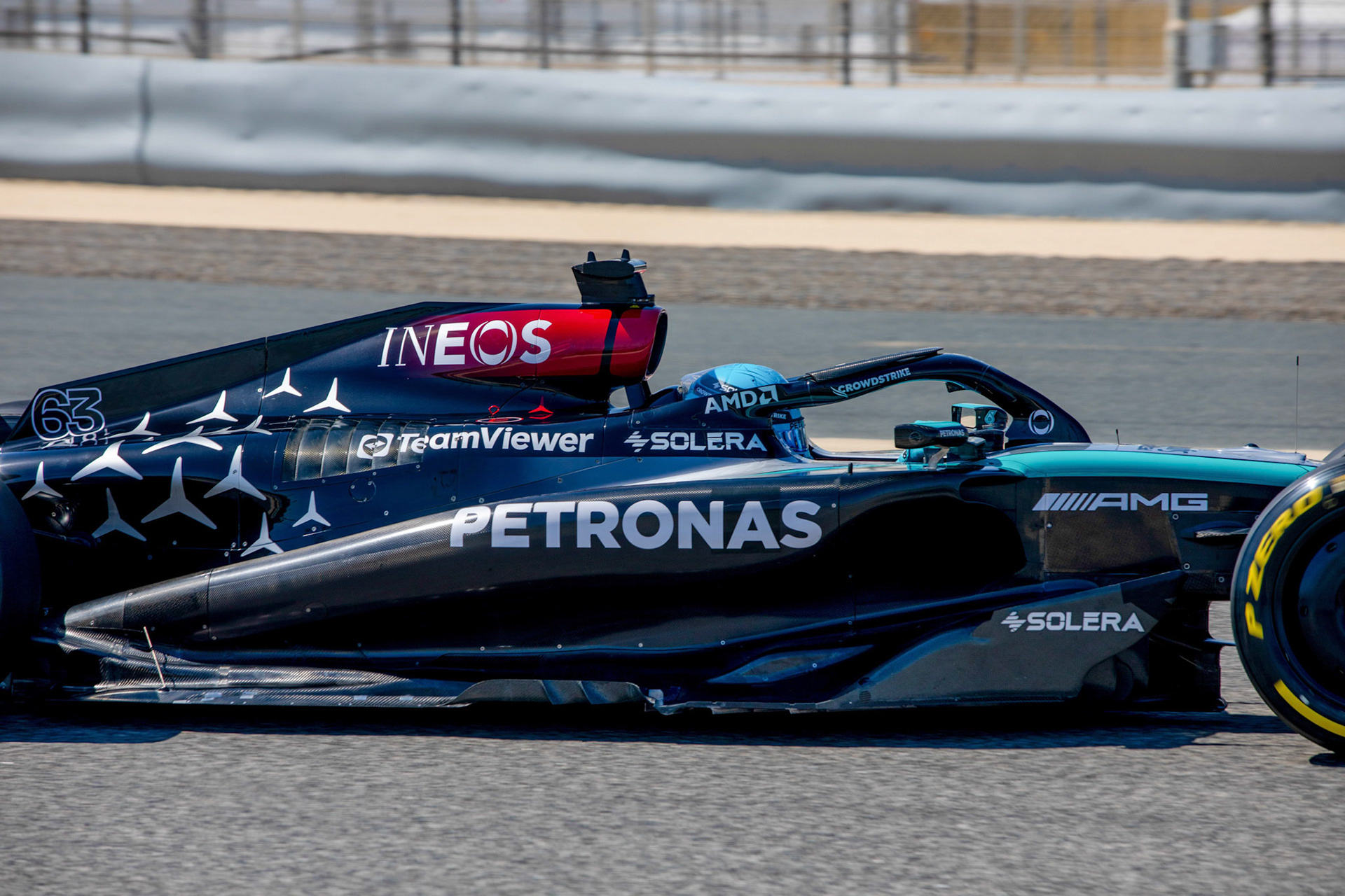 George Russell #63, Mercedes-AMG Petronas F1 Team; Formel 1 Pre-Season Tests Bahrain. Mittwoch, 21.02.2024