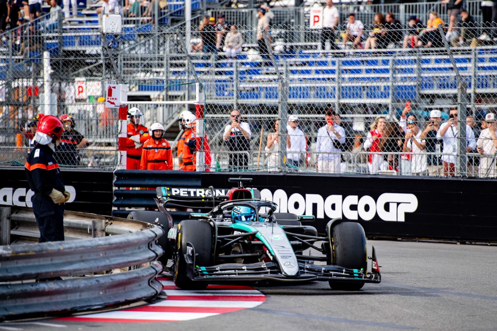 George Russell #63, Mercedes-AMG Petronas F1 Team; Formel1 GP Monaco Freitag, 24.05.2024