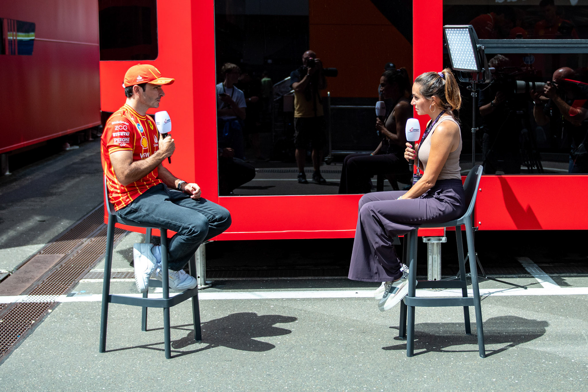 Carlos Sainz #55, Scuderia Ferrari im Interview;Formel 1 GP Austria / Österreich. Donnerstag, 27.06.2024