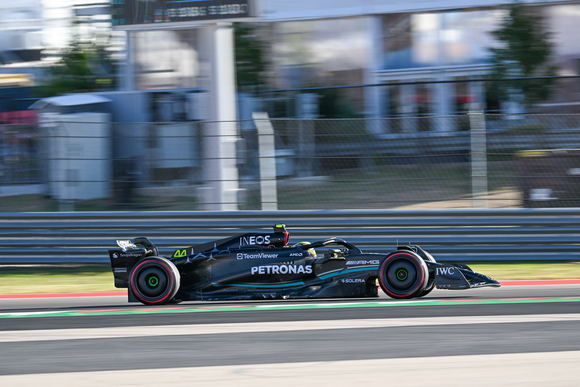 Lewis Hamilton (GBR) Mercedes AMG F1 Team; Formel 1 GP USA Austin Texas. Samstag 21.10.2023