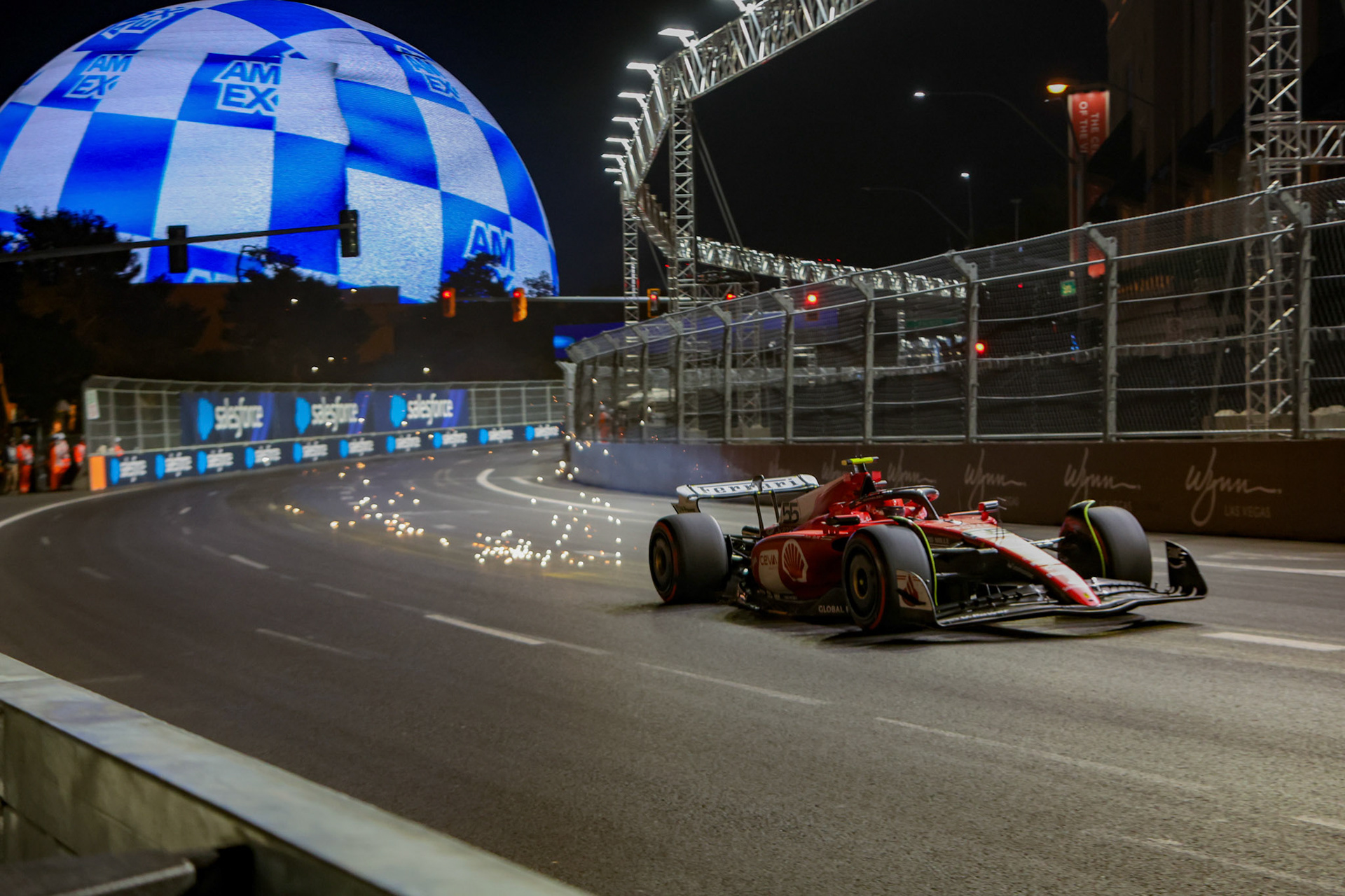 Carlos Sainz (ESP) Scuderia Ferrari; Formel 1 GP USA Las Vegas. Samstag 18.11.2023