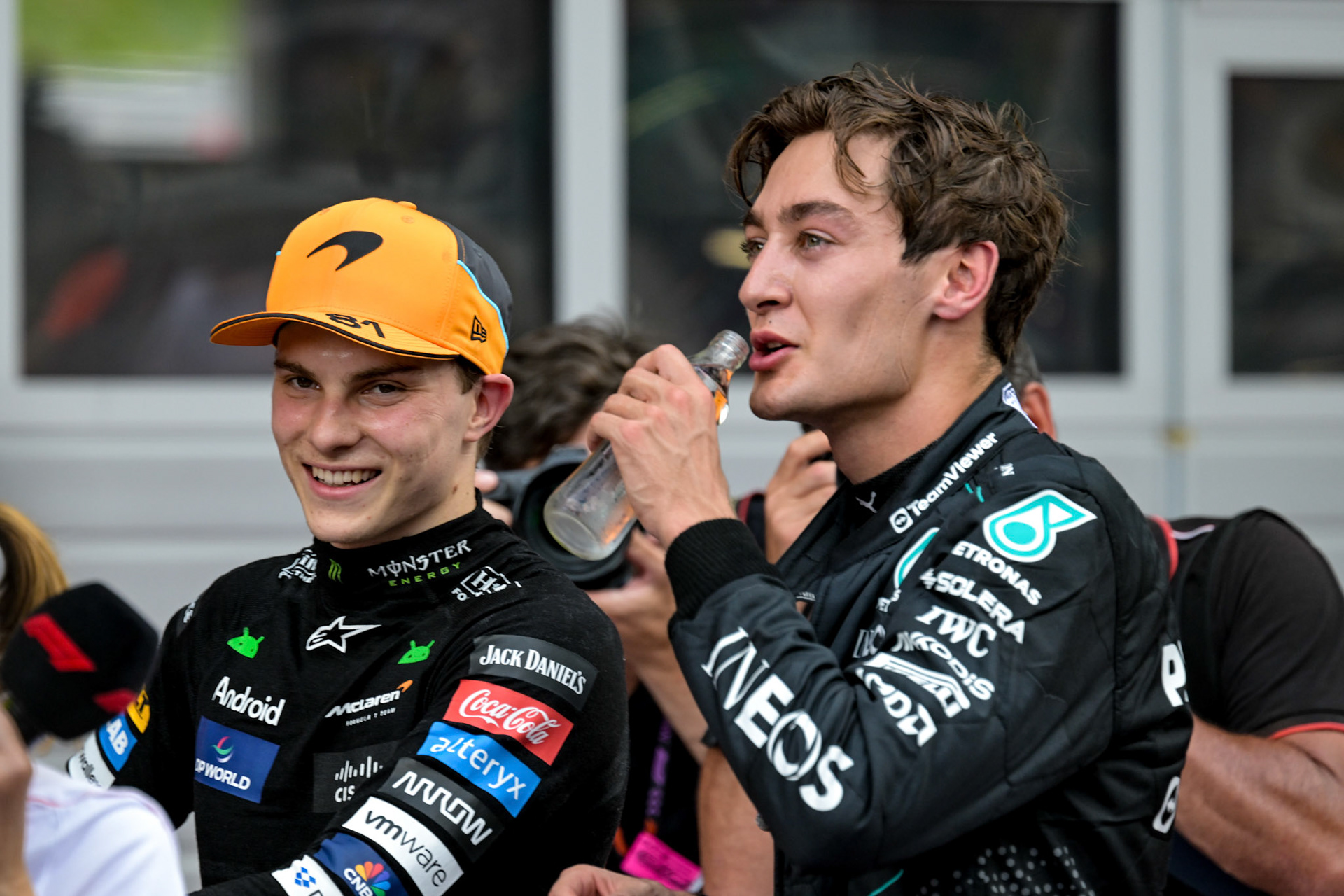 George Russell #63, Mercedes-AMG Petronas F1 Team und Oscar Piastri #81, McLaren Formula 1 Team;Formel 1 GP Austria / Österreich. Sonntag, 30.06.2024