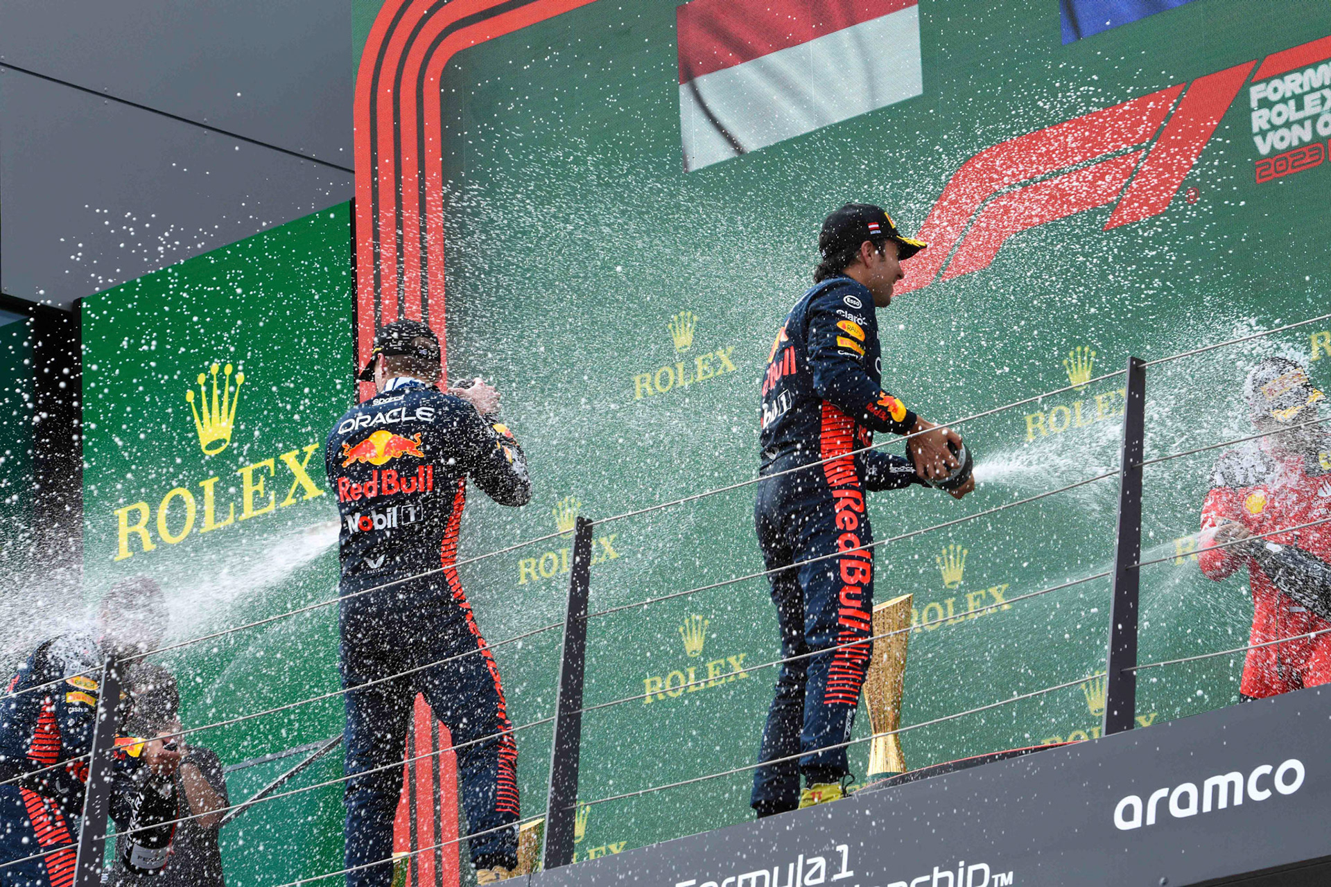 Siegerehrung, Podium; Formel 1 GP Austria / Österreich. Sonntag, 02.07.2023