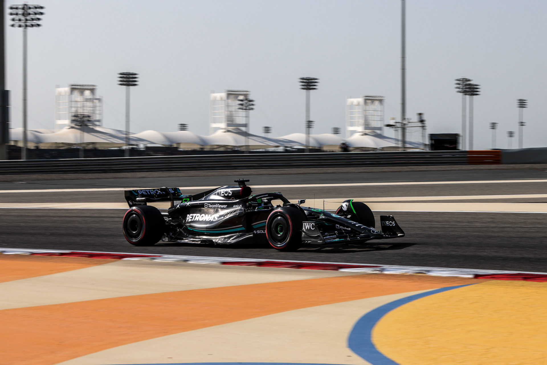 George Russell (GBR) Mercedes AMG F1 Team; Formel 1 GP Bahrain. Samstag 04.03.2023