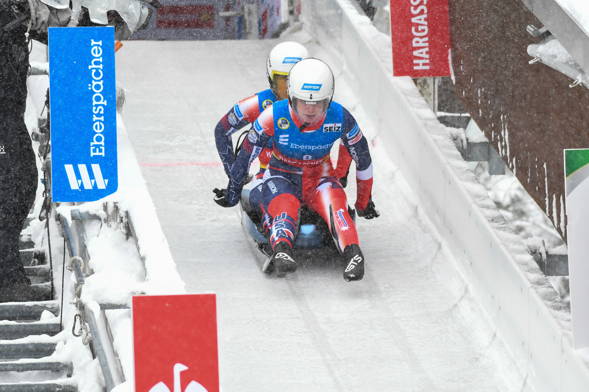 Chevonne Chelsea Forgan, Sophia Kirkby, USA; Eberspächer Luge World Cup; Veltins Eisarena Winterberg 25.02.2023