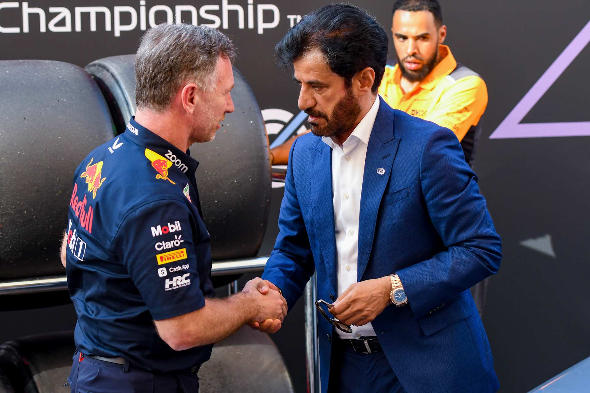 Christian Horner, Red Bull Racing und Mohammed ben Sulayem; Formel 1 GP Monaco. Freitag 26.05.2023