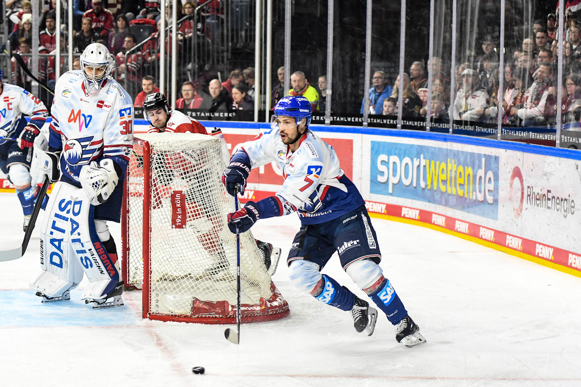 Sinan Akdag; DEL Kölner Haie - Adler Mannheim, 17.03.2023