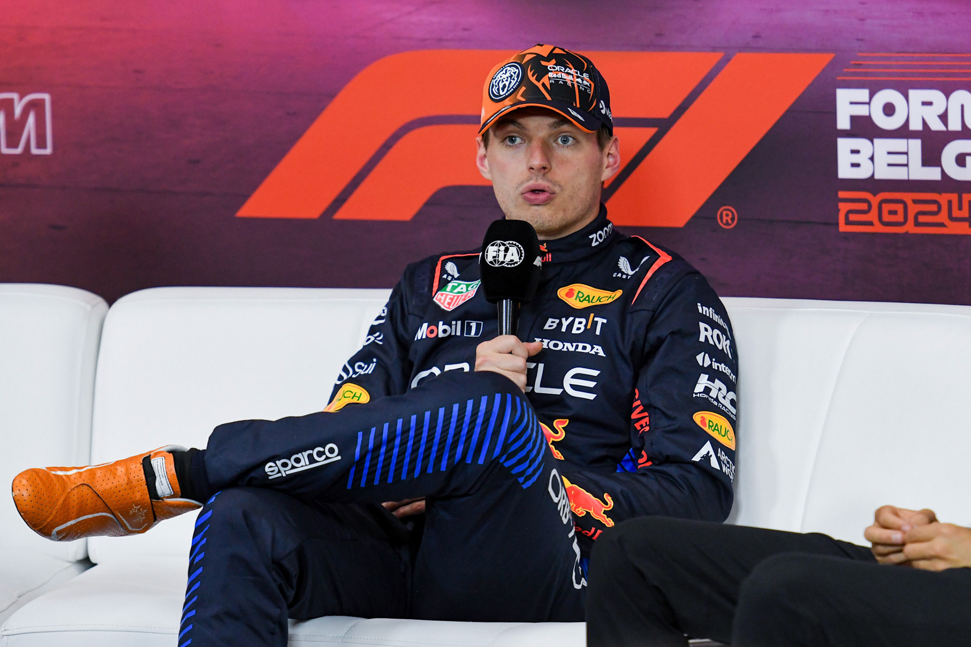 Max Verstappen #1, Oracle Red Bull Racing in der Pressekonferenz;Formel 1 GP Spa / Belgien. Samstag, 27.07.2024
