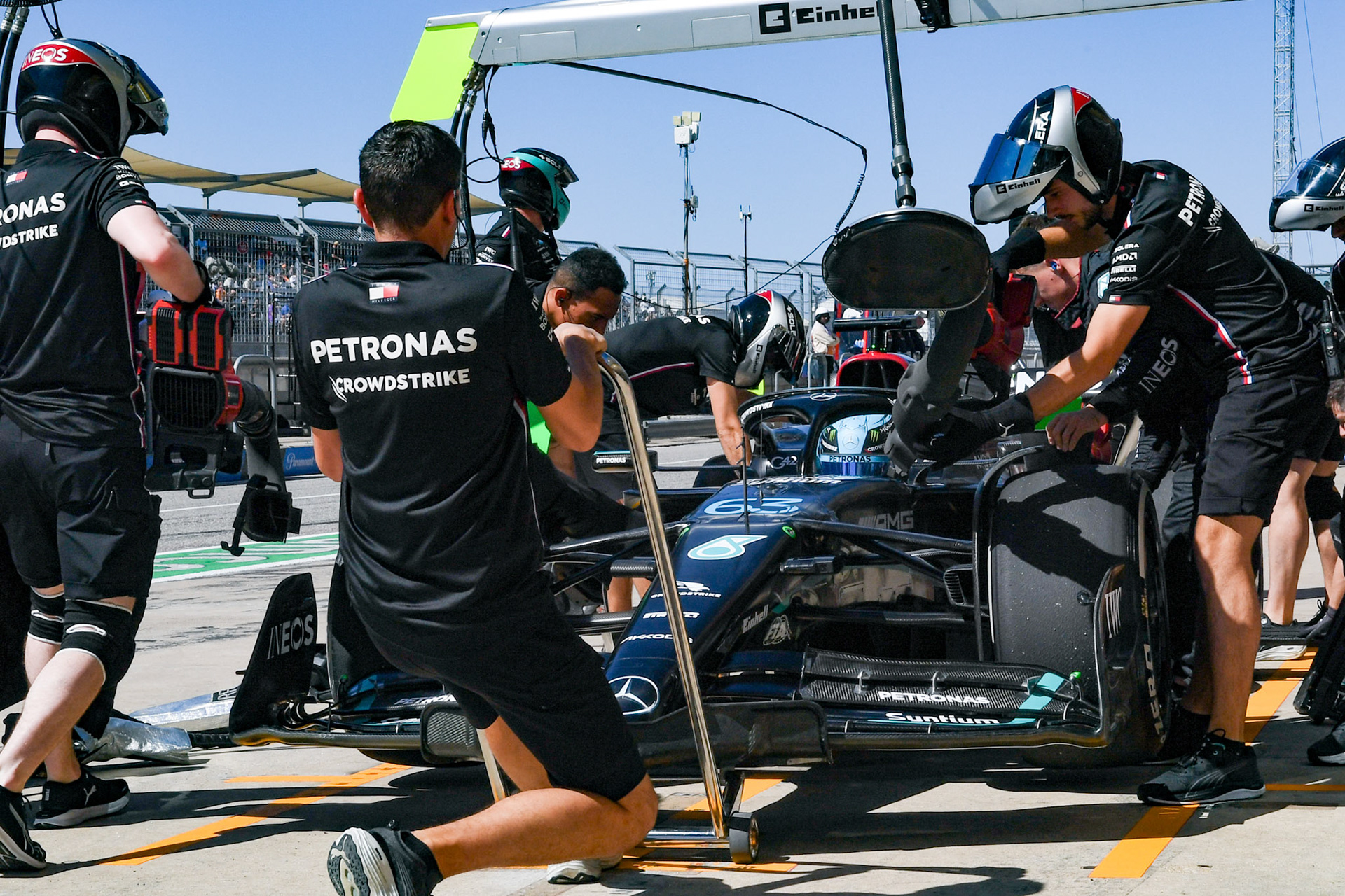 George Russell (GBR) Mercedes AMG F1 Team; Formel 1 GP USA Austin Texas. Samstag 21.10.2023