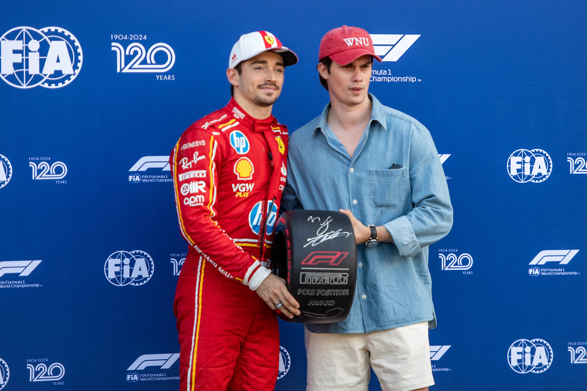 Charles Leclerc #16, Scuderia Ferrari und Nicholas Galitzine; Formel1 GP Monaco Samstag, 25.05.2024