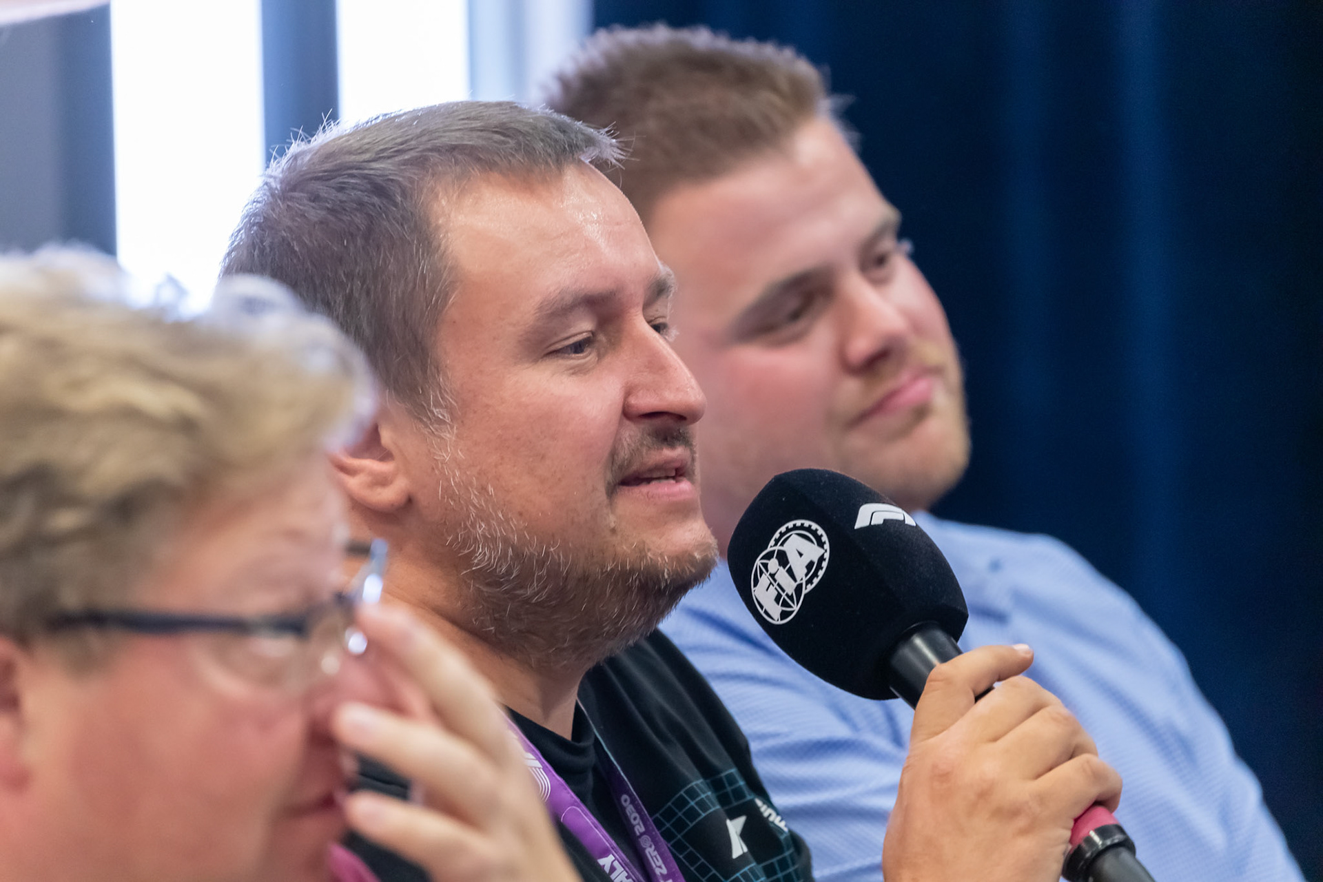 Christian Nimmervoll und Kevin Scheuren in der Pressekonferenz; Formel 1 GP Italien / Monza. Donnerstag, 31.08.2023