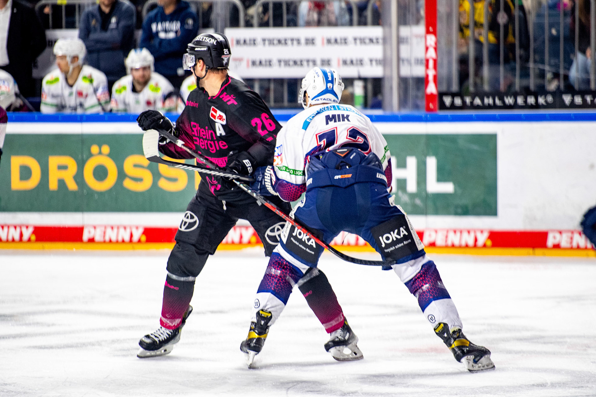 David Mcintyre, Eric Mik; DEL Kölner Haie - Eisbaeren Berlin, 06.10.2023