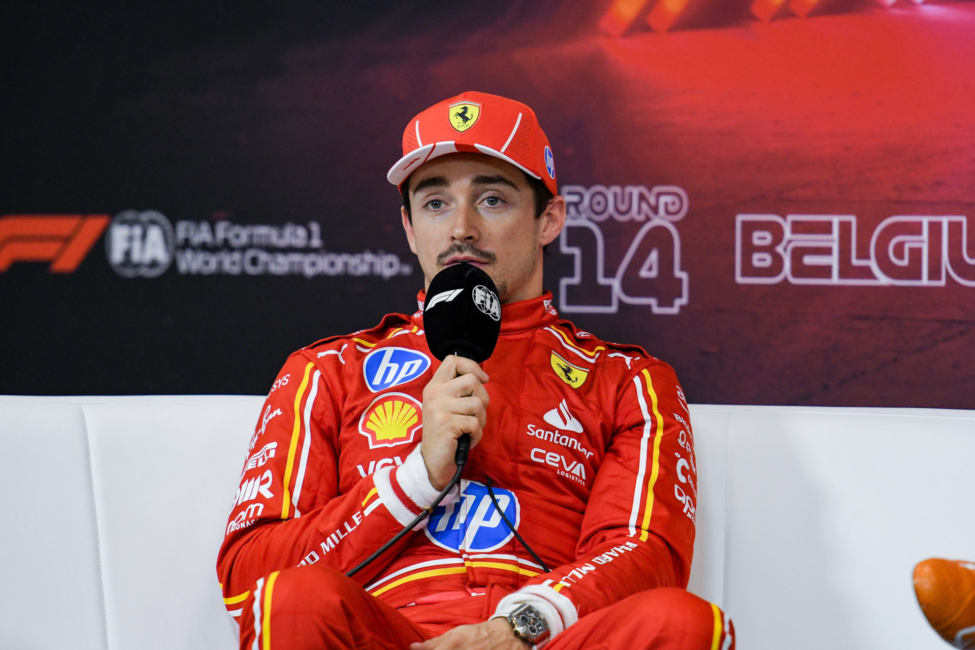 Charles Leclerc #16, Scuderia Ferrari in der Pressekonferenz;Formel 1 GP Spa / Belgien. Samstag, 27.07.2024