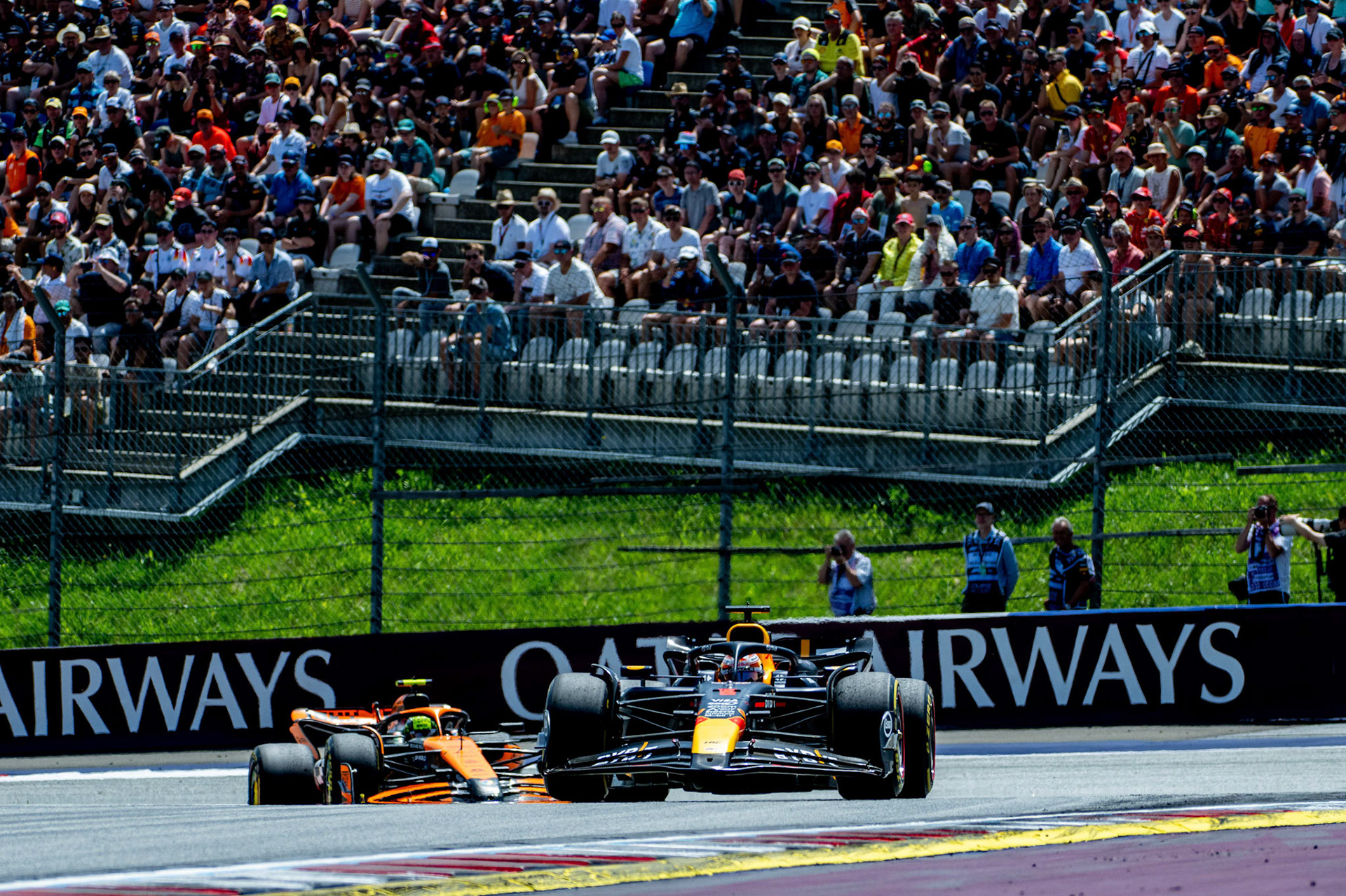 Max Verstappen #1, Oracle Red Bull Racing und Lando Norris #4, McLaren Formula 1 Team;Formel 1 GP Austria / Österreich. Samstag, 29.06.2024