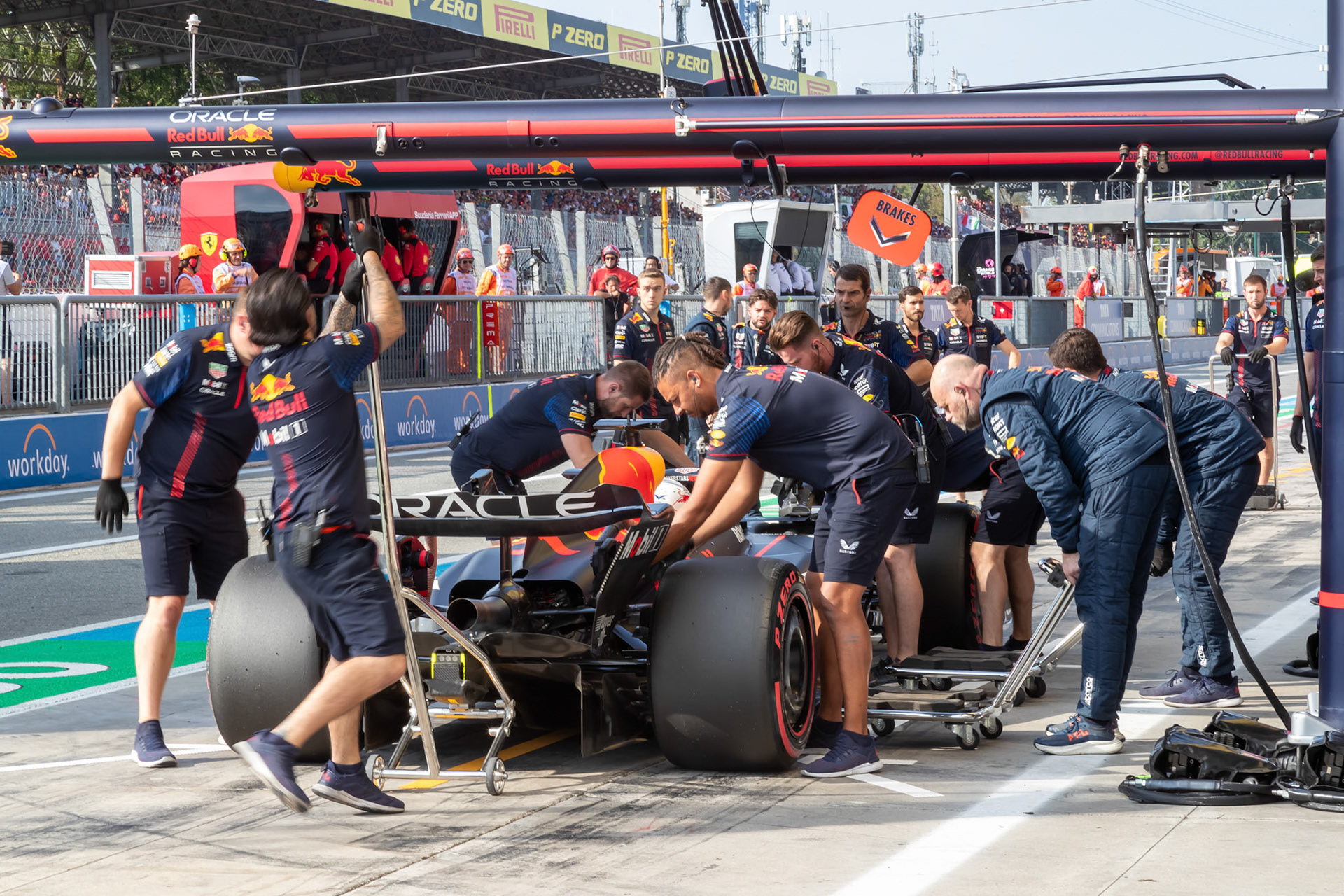 Pitstop Red Bull Racing; Formel 1 GP Italien / Monza. Samstag, 02.09.2023