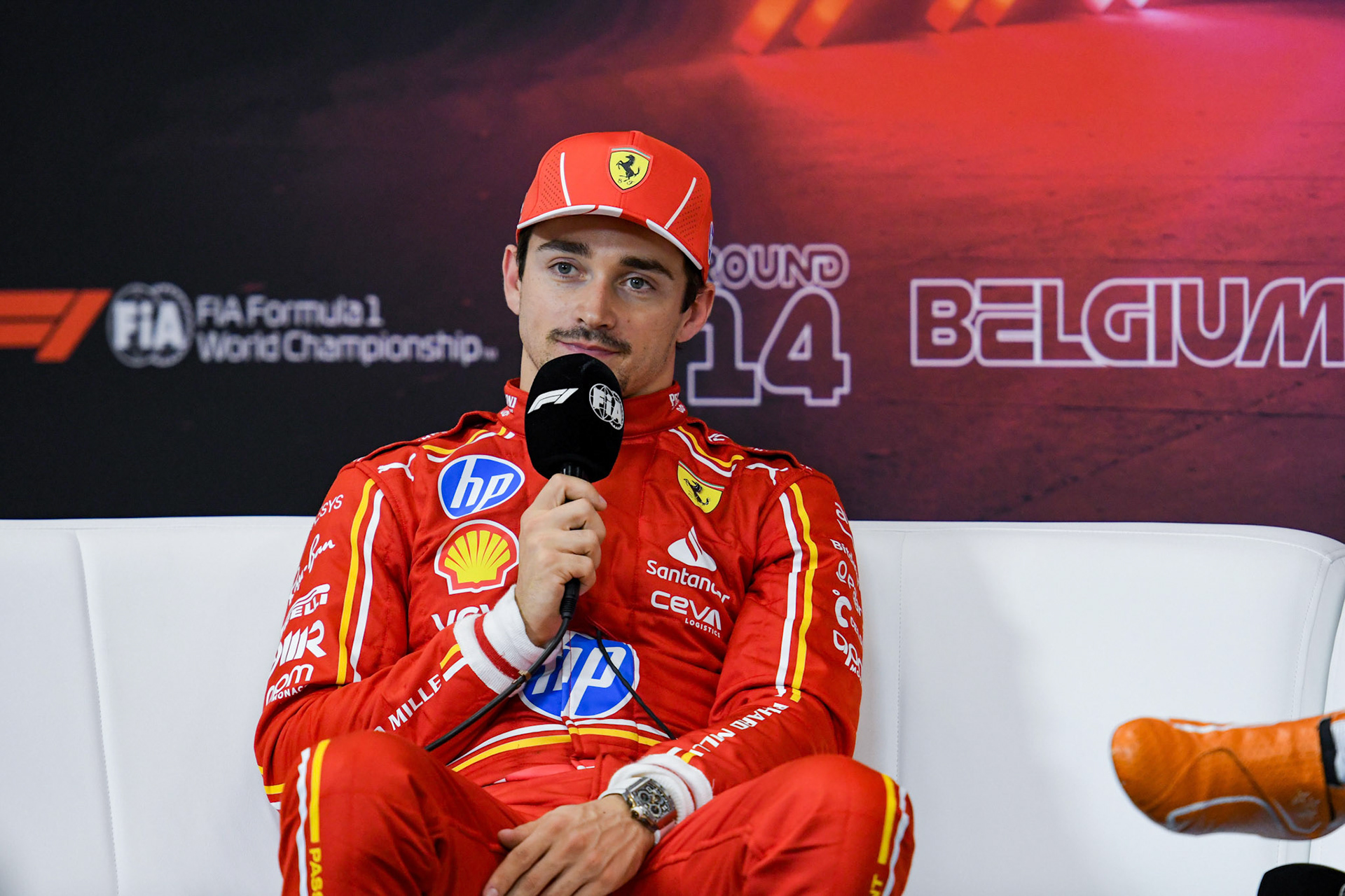 Charles Leclerc #16, Scuderia Ferrari in der Pressekonferenz;Formel 1 GP Spa / Belgien. Samstag, 27.07.2024