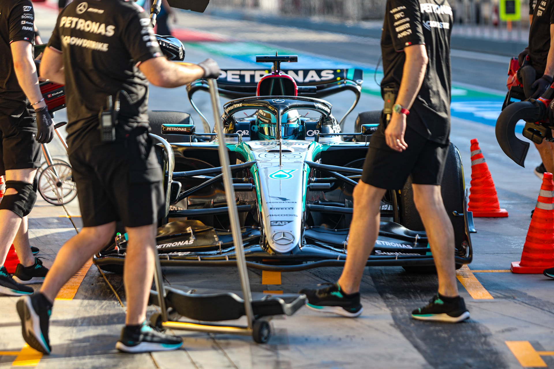 George Russell #63, Mercedes-AMG Petronas F1 Team; Formel 1 Pre-Season Tests Bahrain. Mittwoch, 21.02.2024