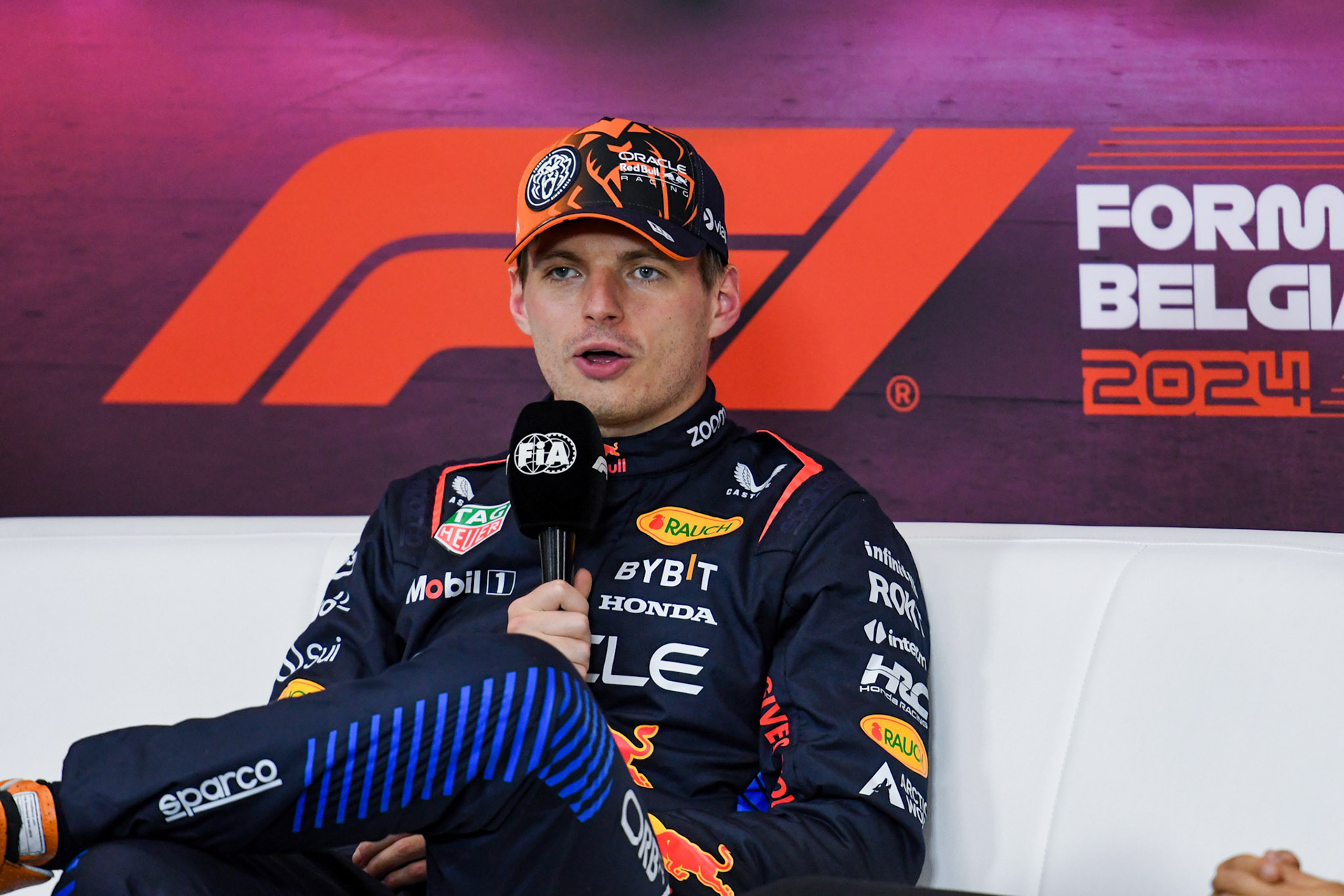 Max Verstappen #1, Oracle Red Bull Racing in der Pressekonferenz;Formel 1 GP Spa / Belgien. Samstag, 27.07.2024