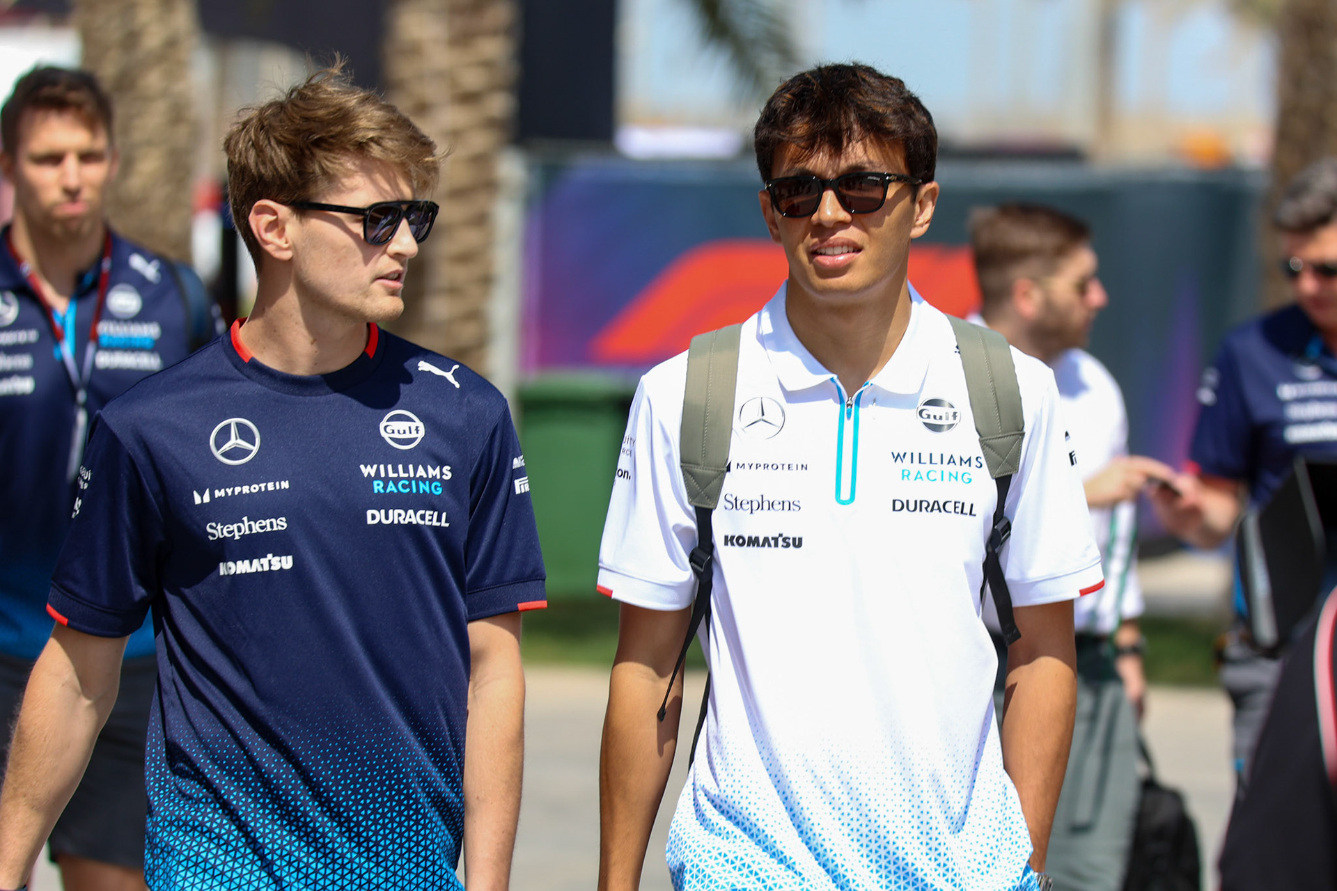 Alexander Albon #23, Williams Racing und Logan Sargeant #2, Williams Racing; Formel 1 GP Bahrain. Mittwoch 28.02.2024