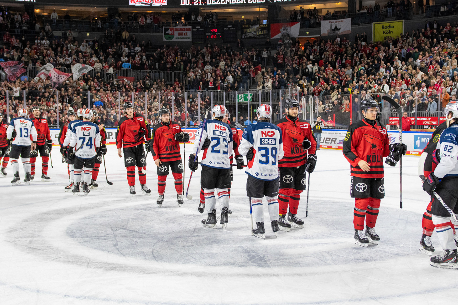 Koelner Haie; DEL Kölner Haie - Nürnberg Ice Tigers, 17.12.2023
