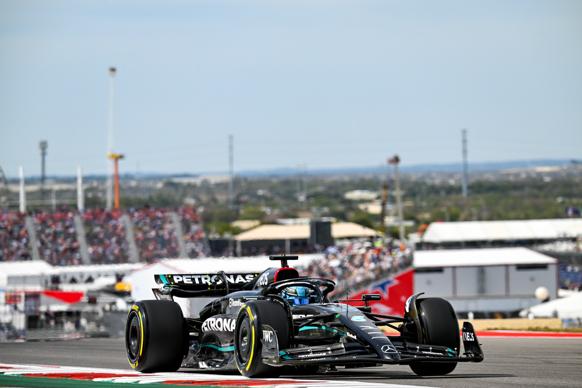George Russell (GBR) Mercedes AMG F1 Team; Formel 1 GP USA Austin Texas. Samstag 21.10.2023