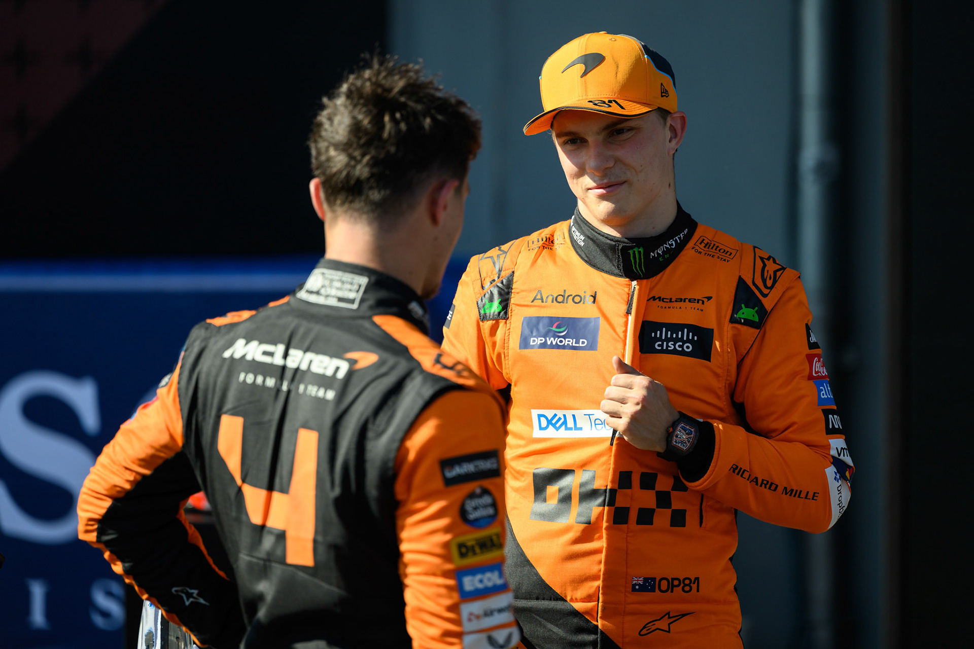 Oscar Piastri #81, McLaren Formula 1 Team und Lando Norris #4, McLaren Formula 1 Team; F1 GP Imola / Italien Samstag, 18.05.2024