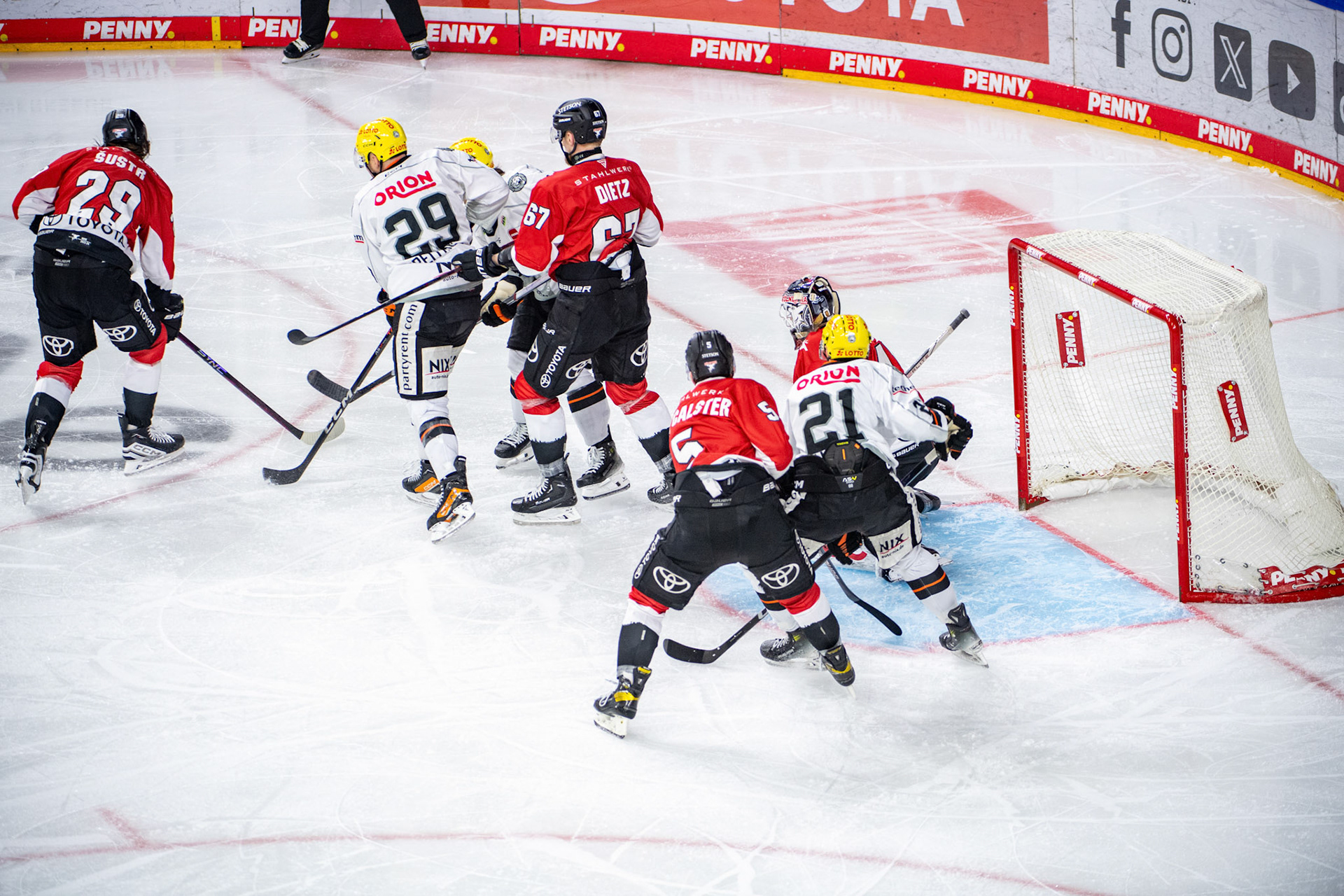 Eugen Alanov, Robin van Calster, Andrej Sustr, Brett Breitkreuz, Stanislav Dietz; DEL Kölner Haie - Frankfurter Löwen, 16.02.2024
