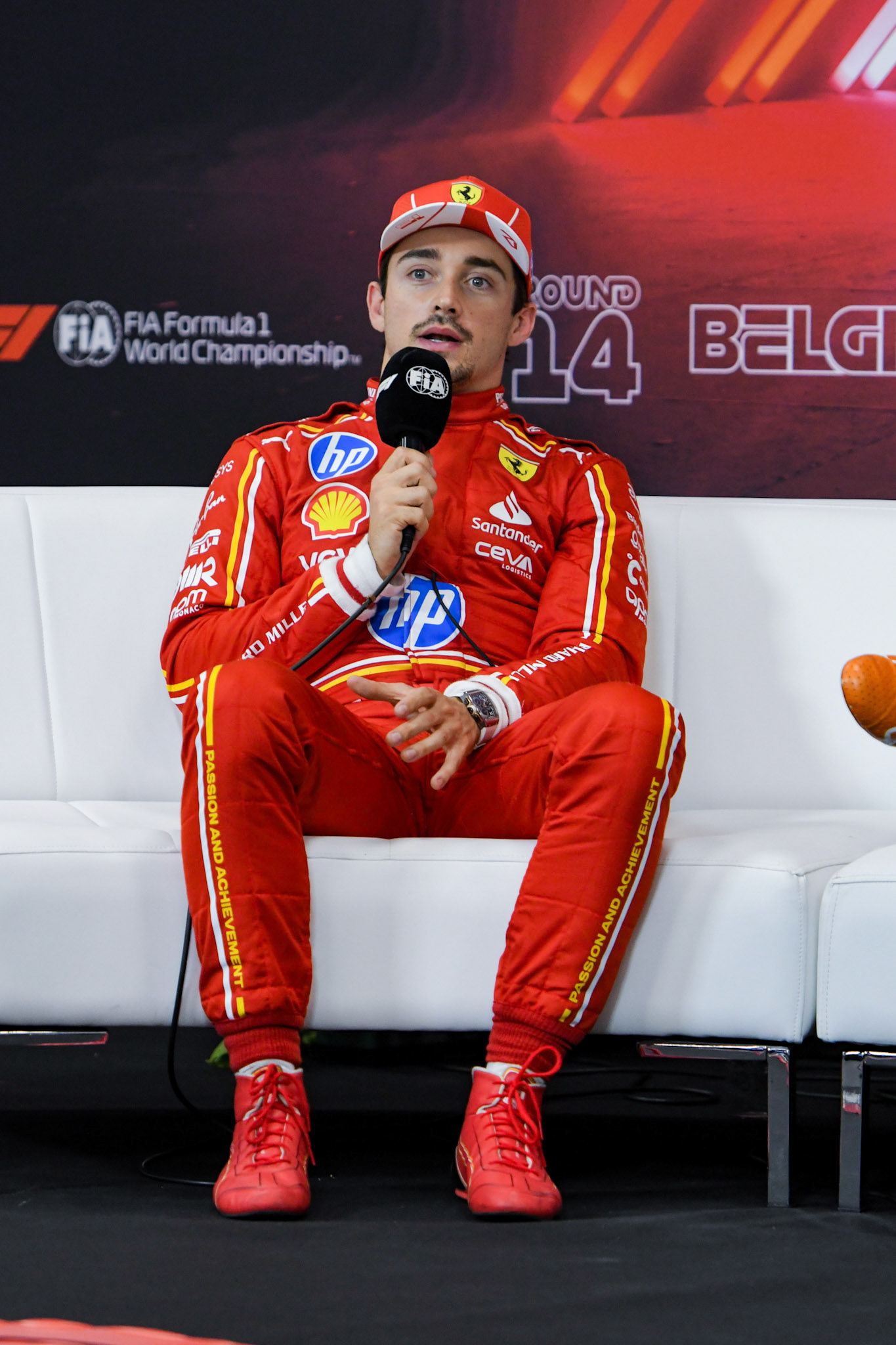 Charles Leclerc #16, Scuderia Ferrari in der Pressekonferenz;Formel 1 GP Spa / Belgien. Samstag, 27.07.2024